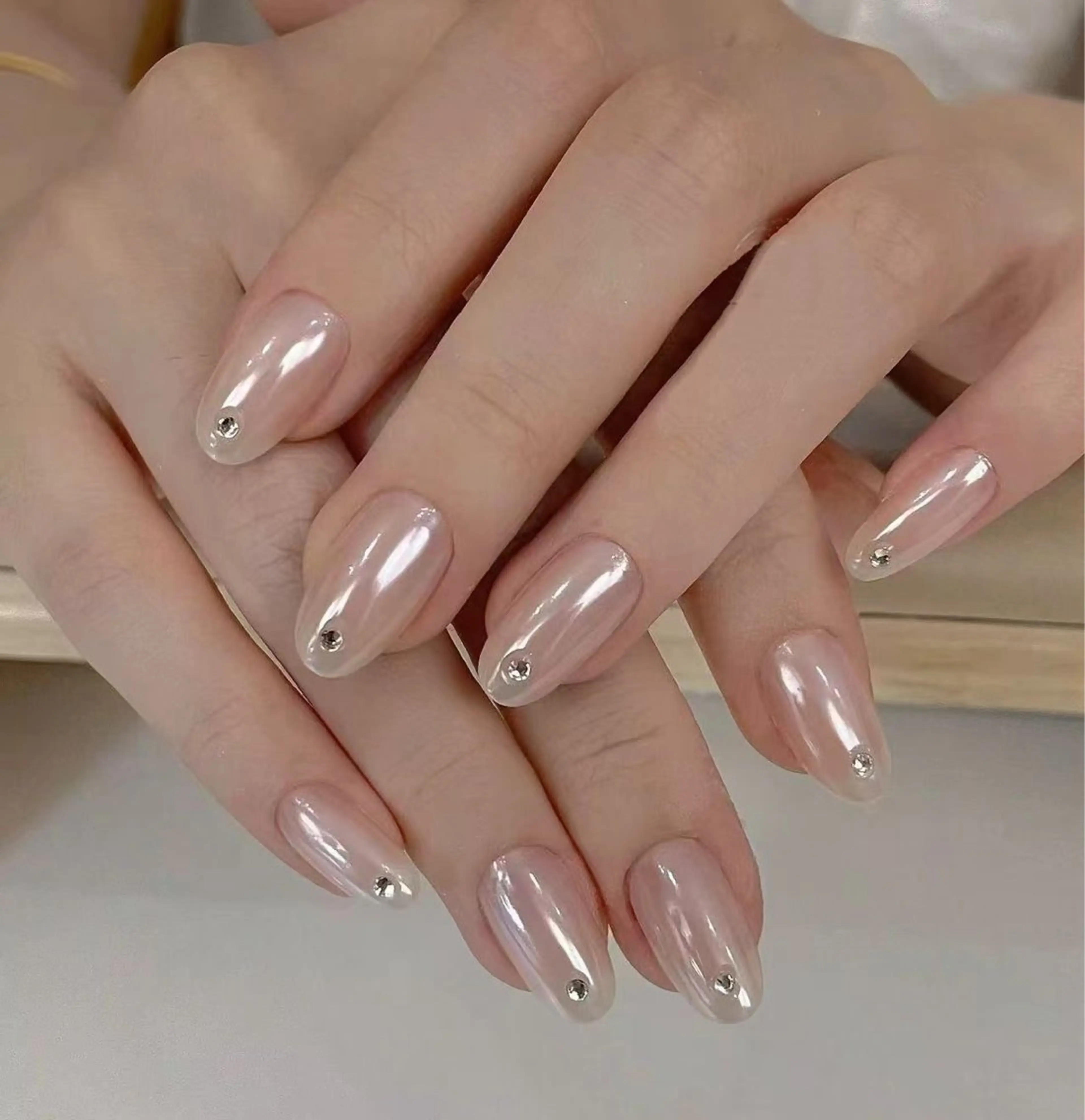 ネイル フラワーネイル フレンチネイル ジェルネイル ガラスフレンチ ハート ハンドネイル BabyYouMi nailのネイルデザイン