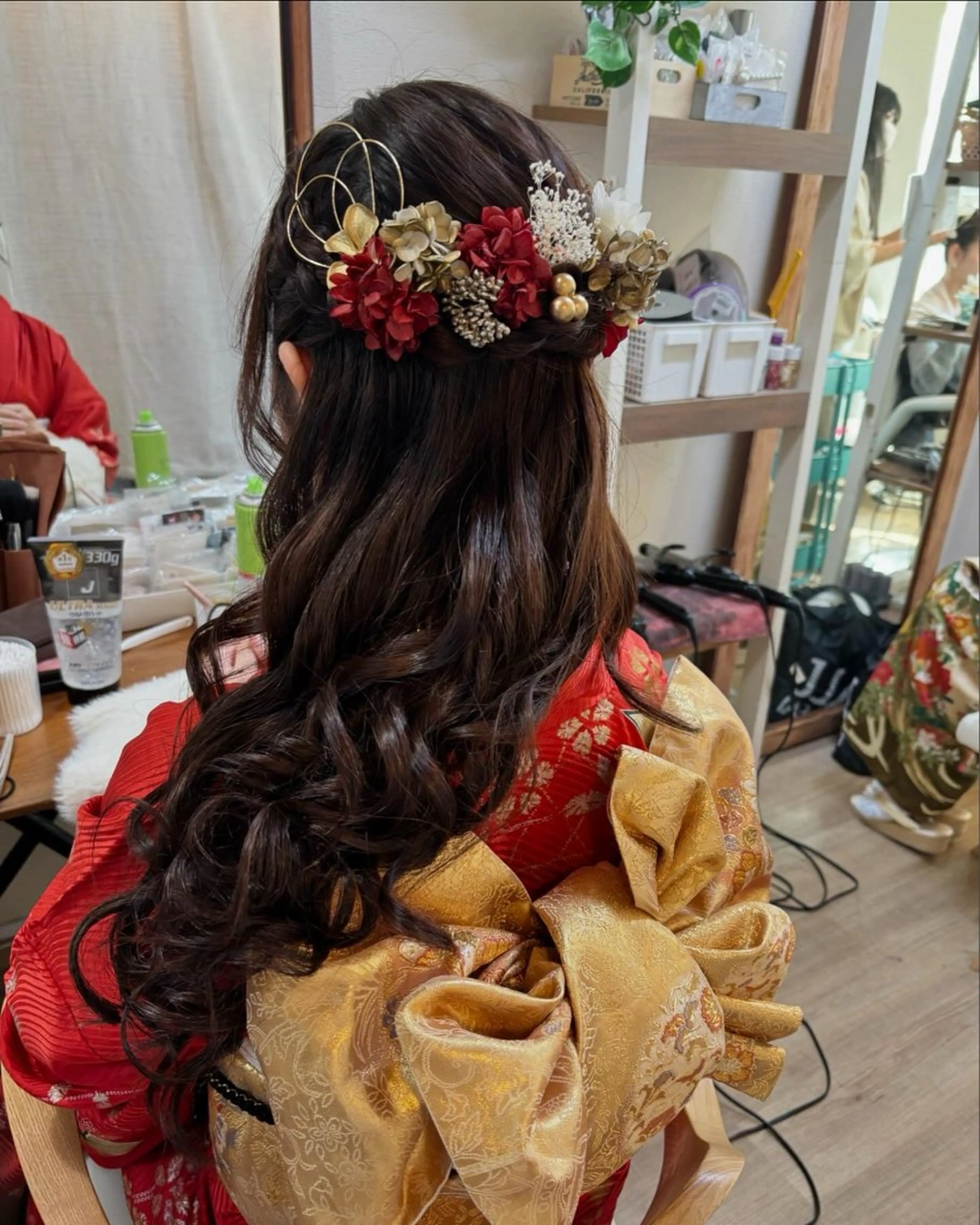 ロング ヘアアレンジ 成人式 早朝✨ヘアセット 着付け/清水玲歌のヘアスタイル