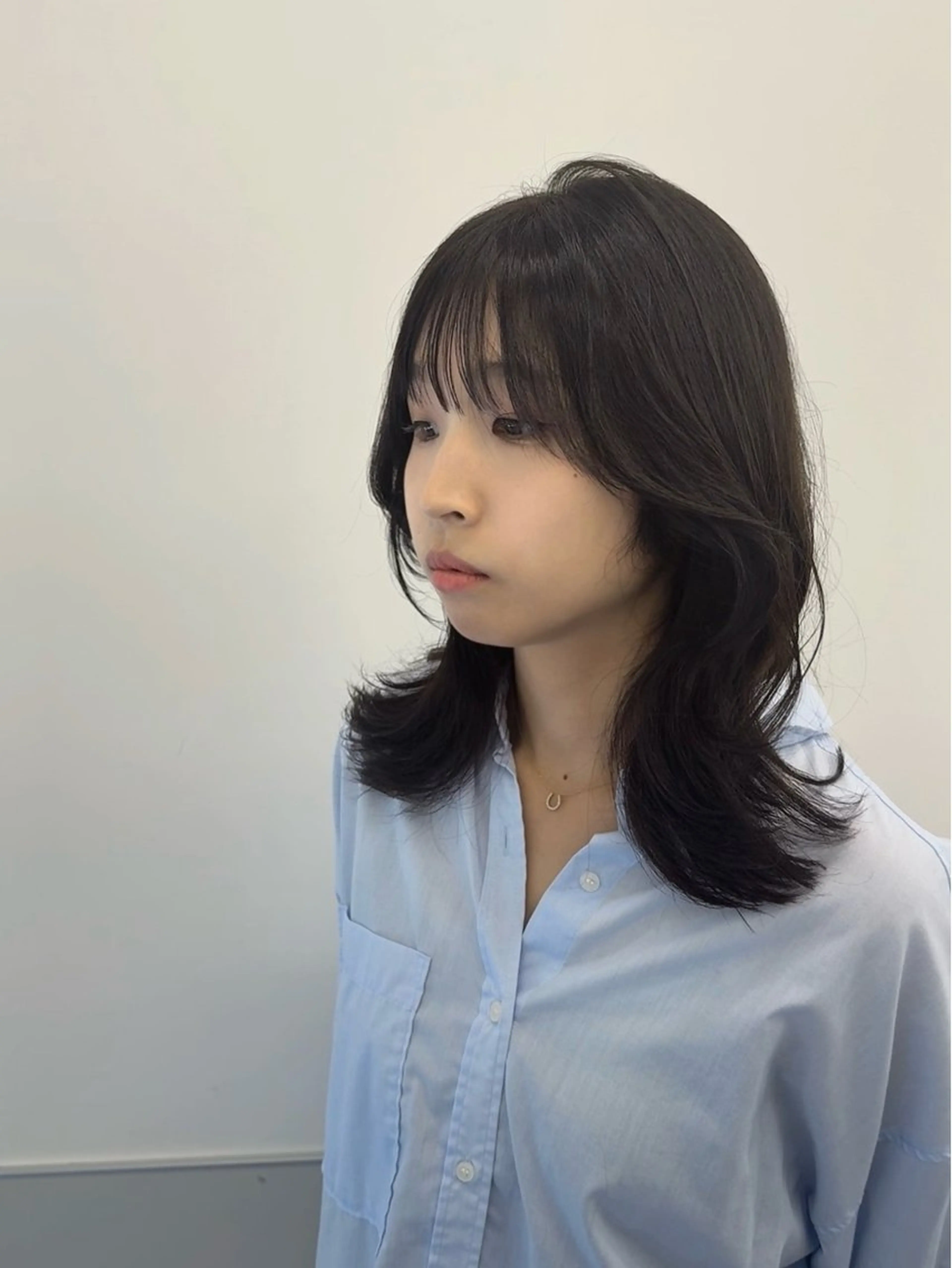 セミロング 韓国風ヘア レイヤーカット トリートメント ワンホンヘア カット ヘアカラー トリートメント 韓国ヘア🇰🇷 スズキのヘアスタイル