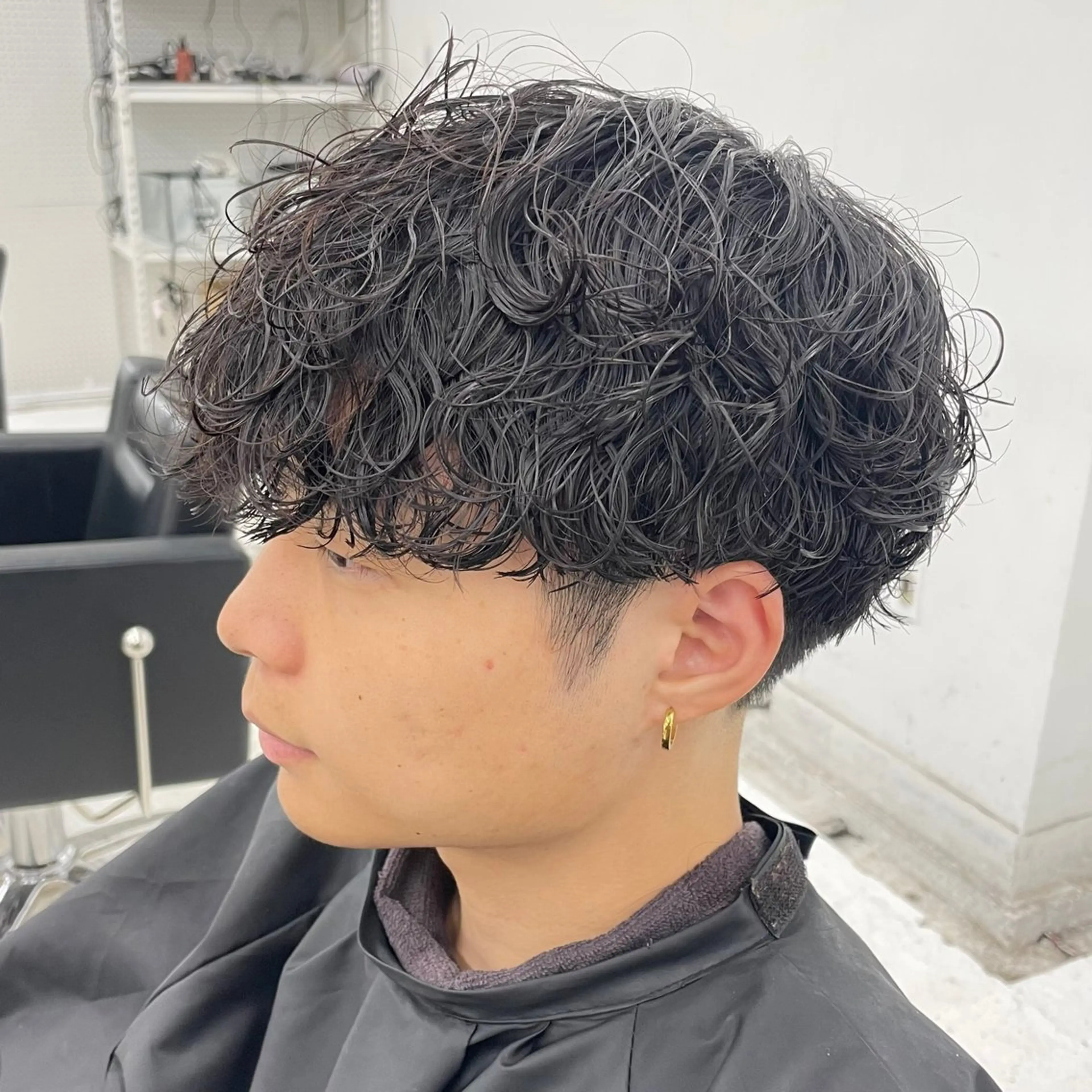 ショート パーマ メンズ メンズパーマ スパイラルパーマ カット パーマ 【柏メンズパーマ職人 】店長　KAZUMAのヘアスタイル