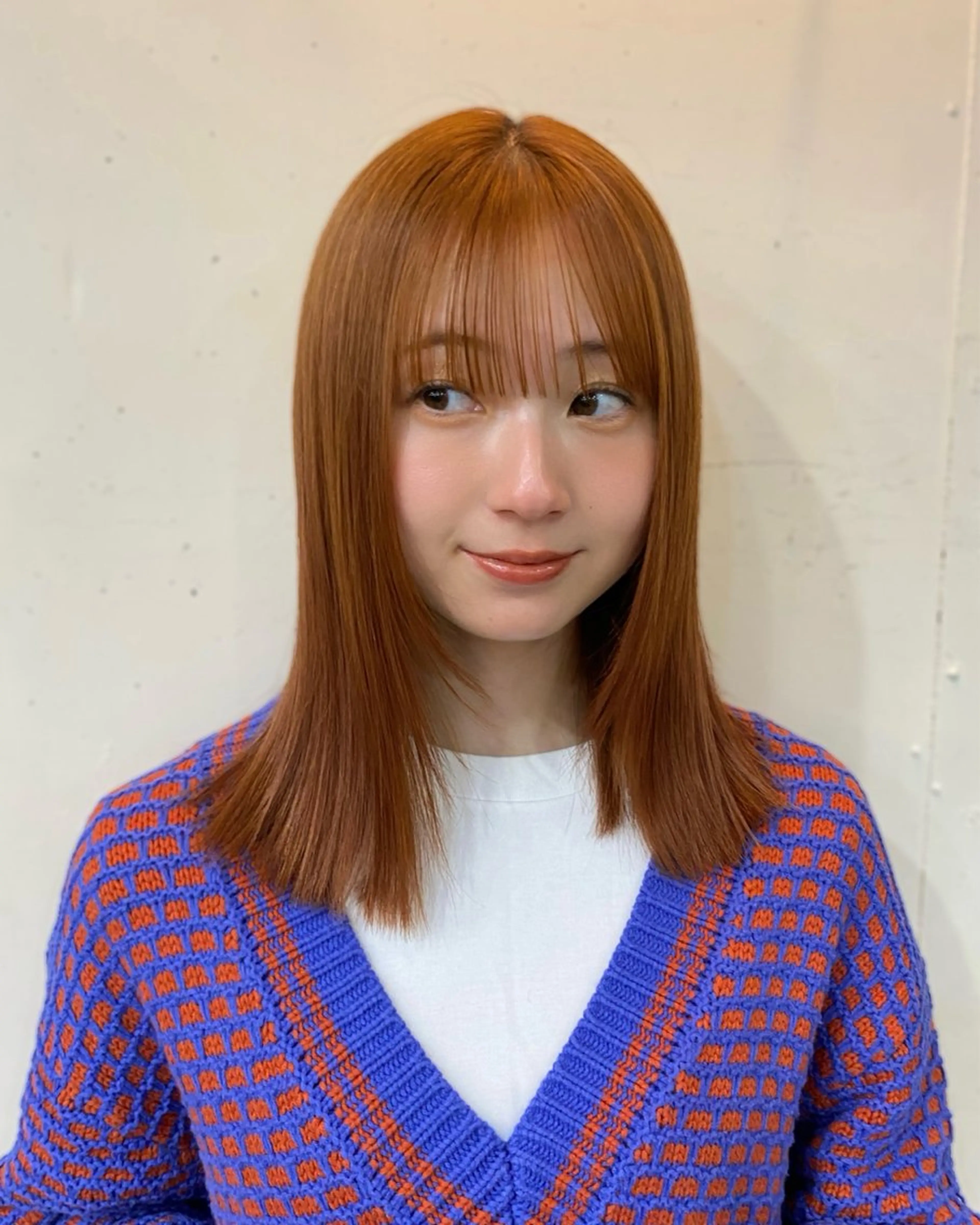 ミディアム トリートメント ヘアカラー トリートメント shiori/暖色/ レイヤー/似合わせのヘアスタイル