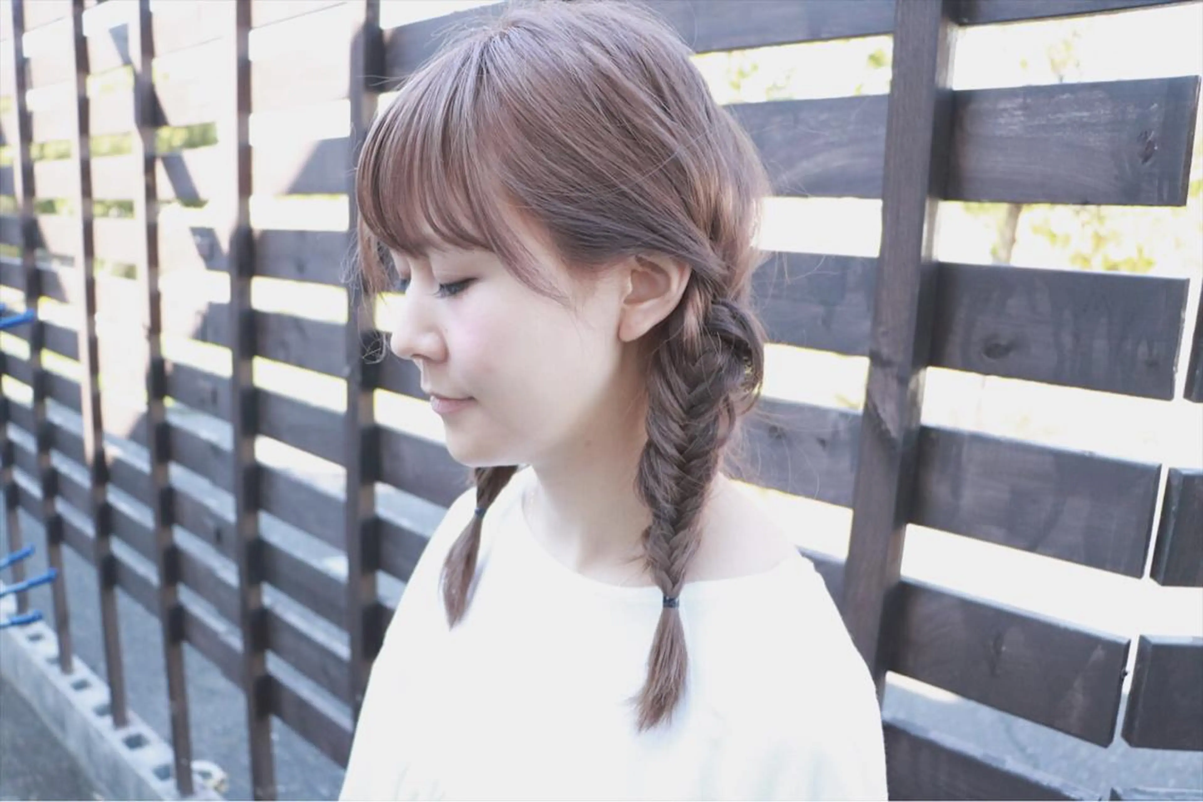 セミロング カラー グレージュ シアーグレージュ soins de MaLilyのヘアスタイル