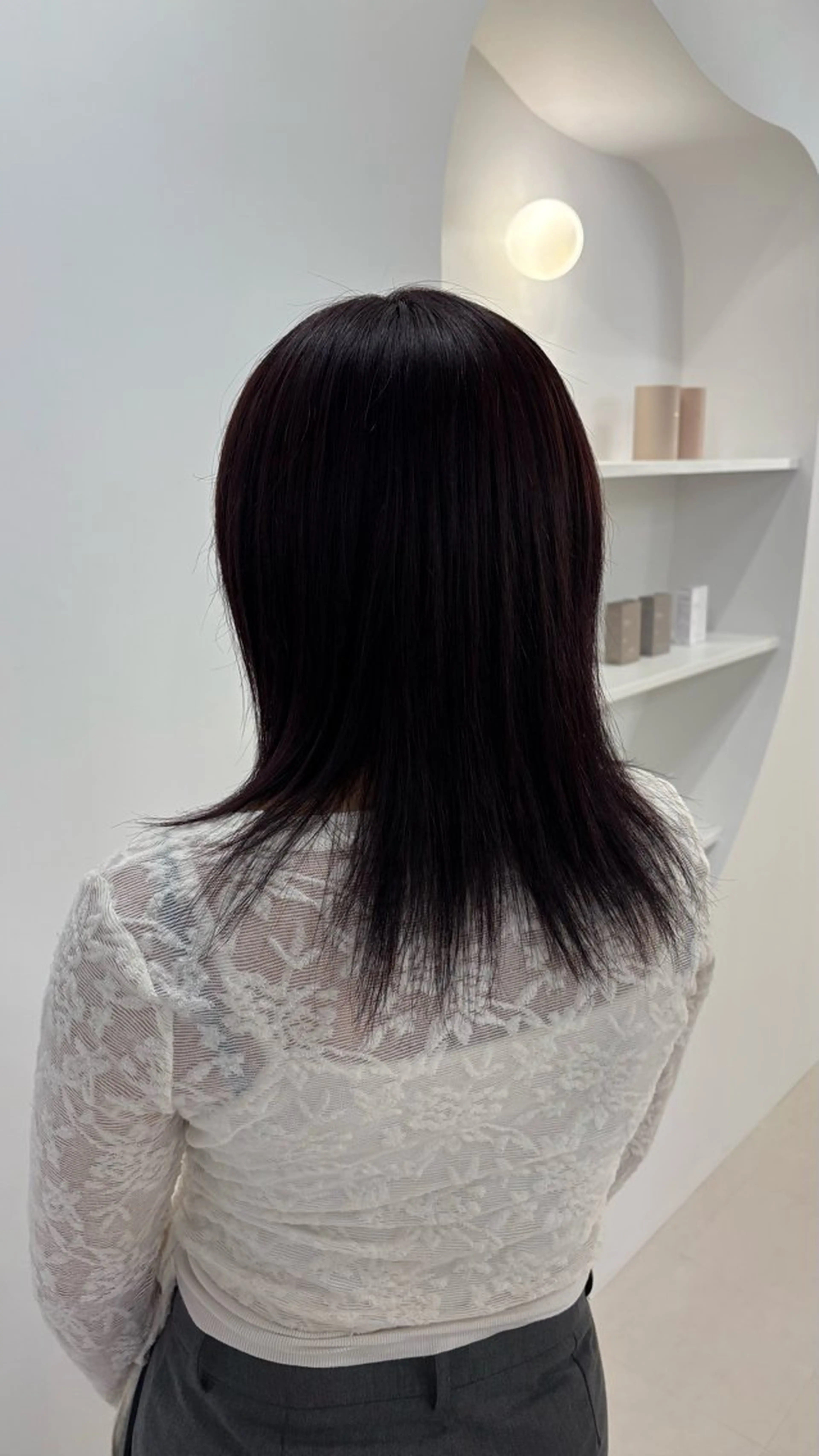 ミディアム カラー ヘアカラー 福田 涼香のヘアスタイル