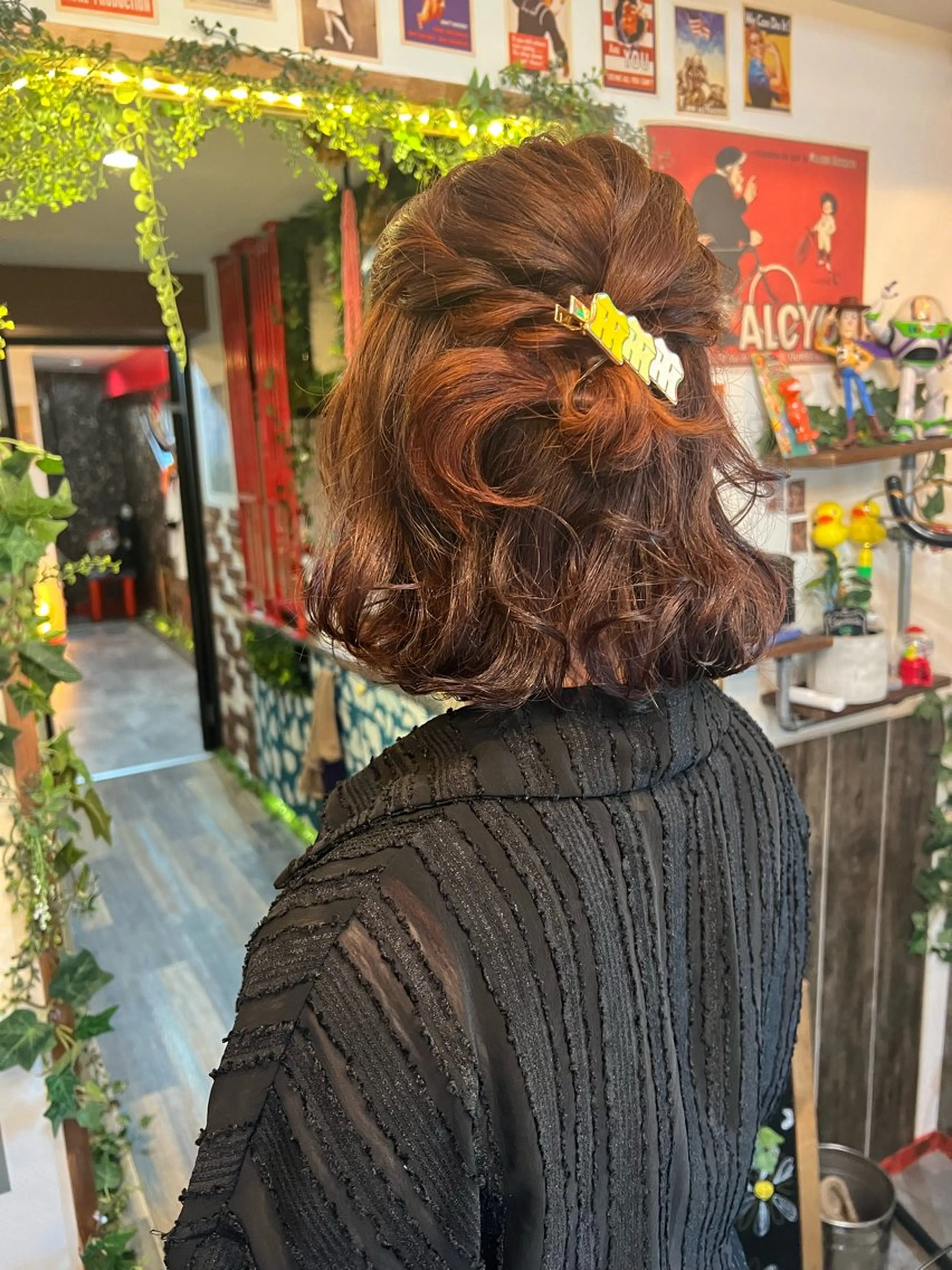 ミディアム カラー ヘアアレンジ ハーフアップ カット ヘアカラー トリートメント カラーパティシエ facce🌼ikoのヘアスタイル