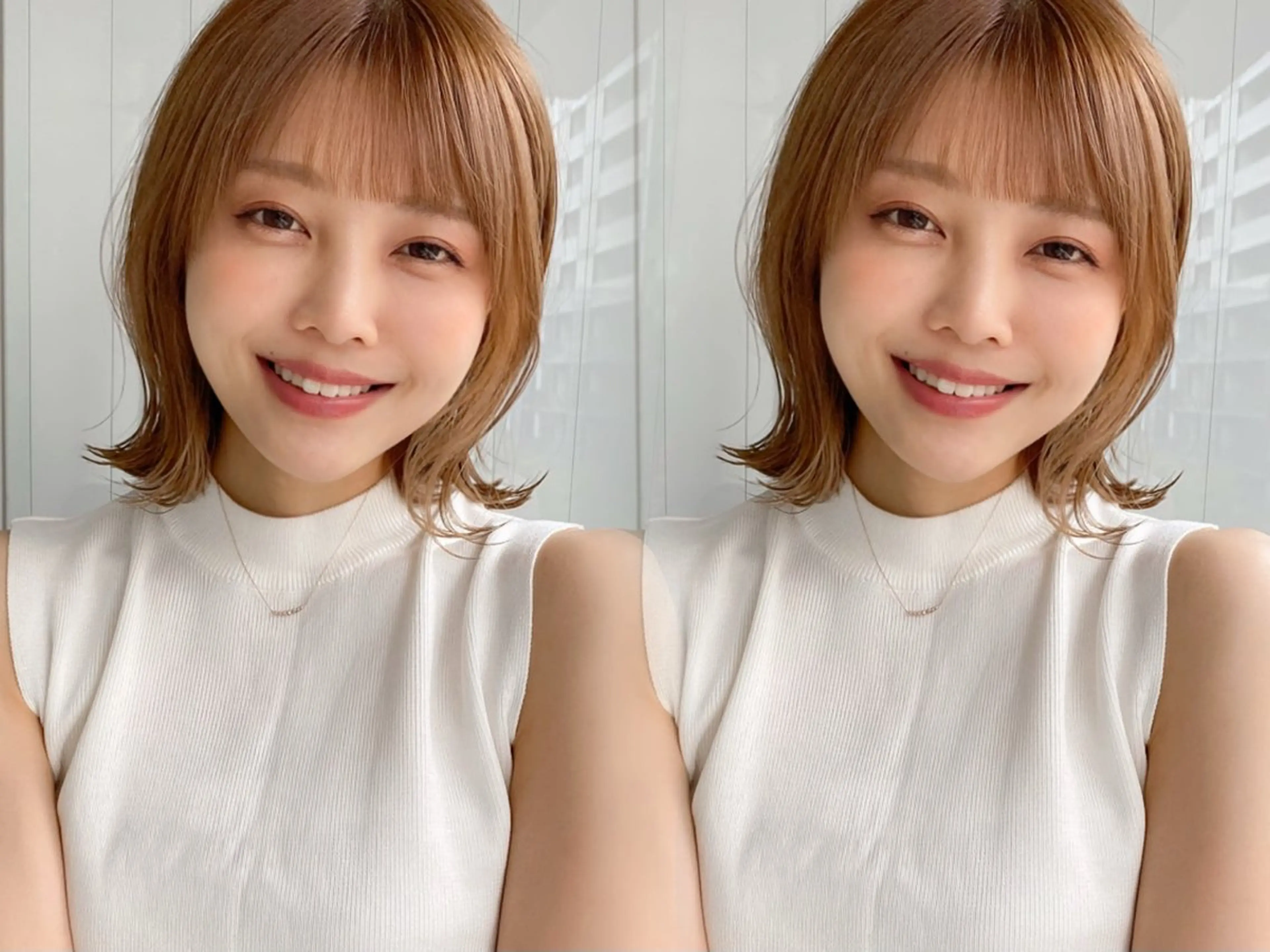 ミディアム カラー ボブ カット ヘアカラー トリートメント レイヤー×髪質改善✨ 渋谷/佐藤侑哉のヘアスタイル