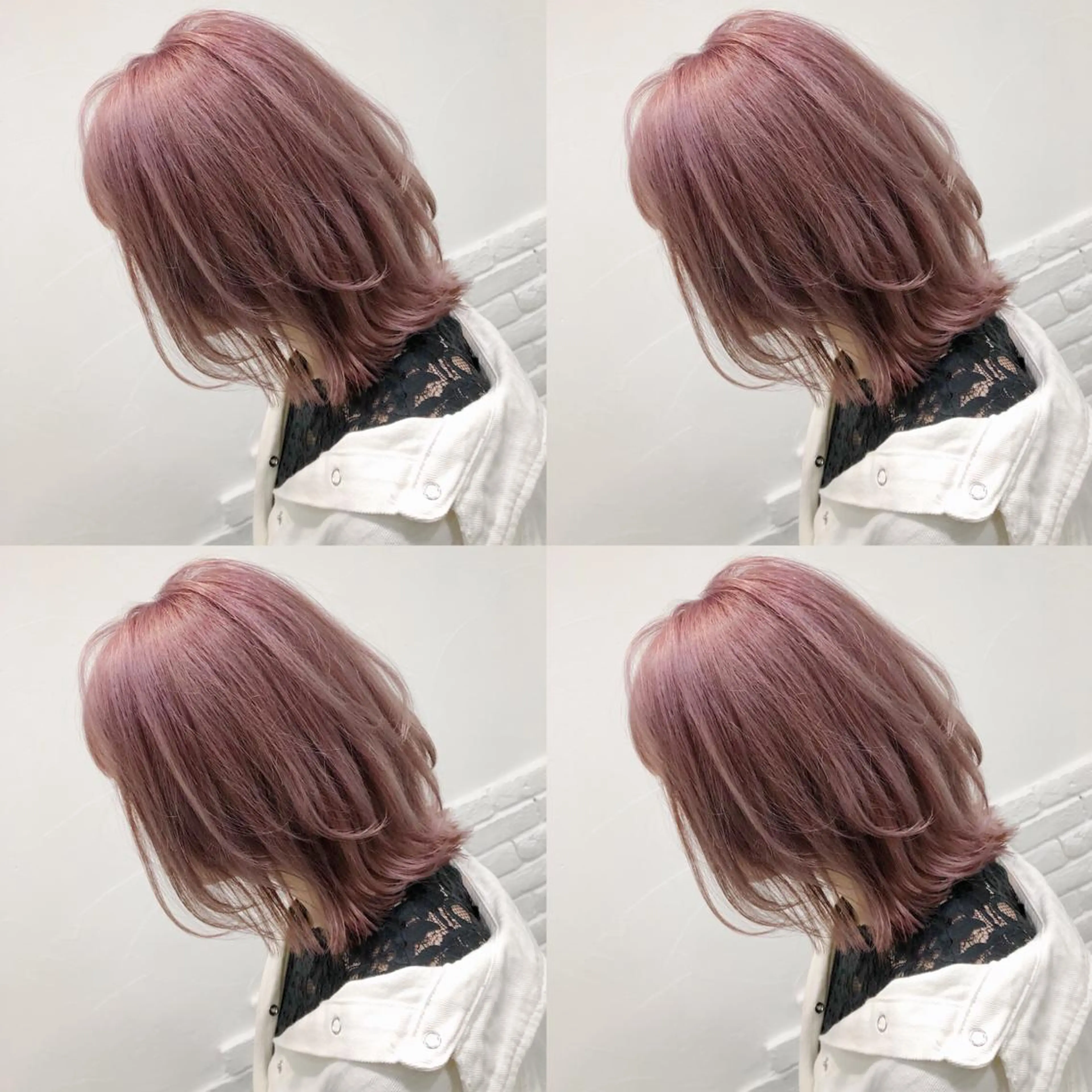 ミディアム カラー ヘアアレンジ メンズ キッズ ヘアカラー トリートメント 💟Chloe原宿店 🩶ハイトーンのヘアスタイル