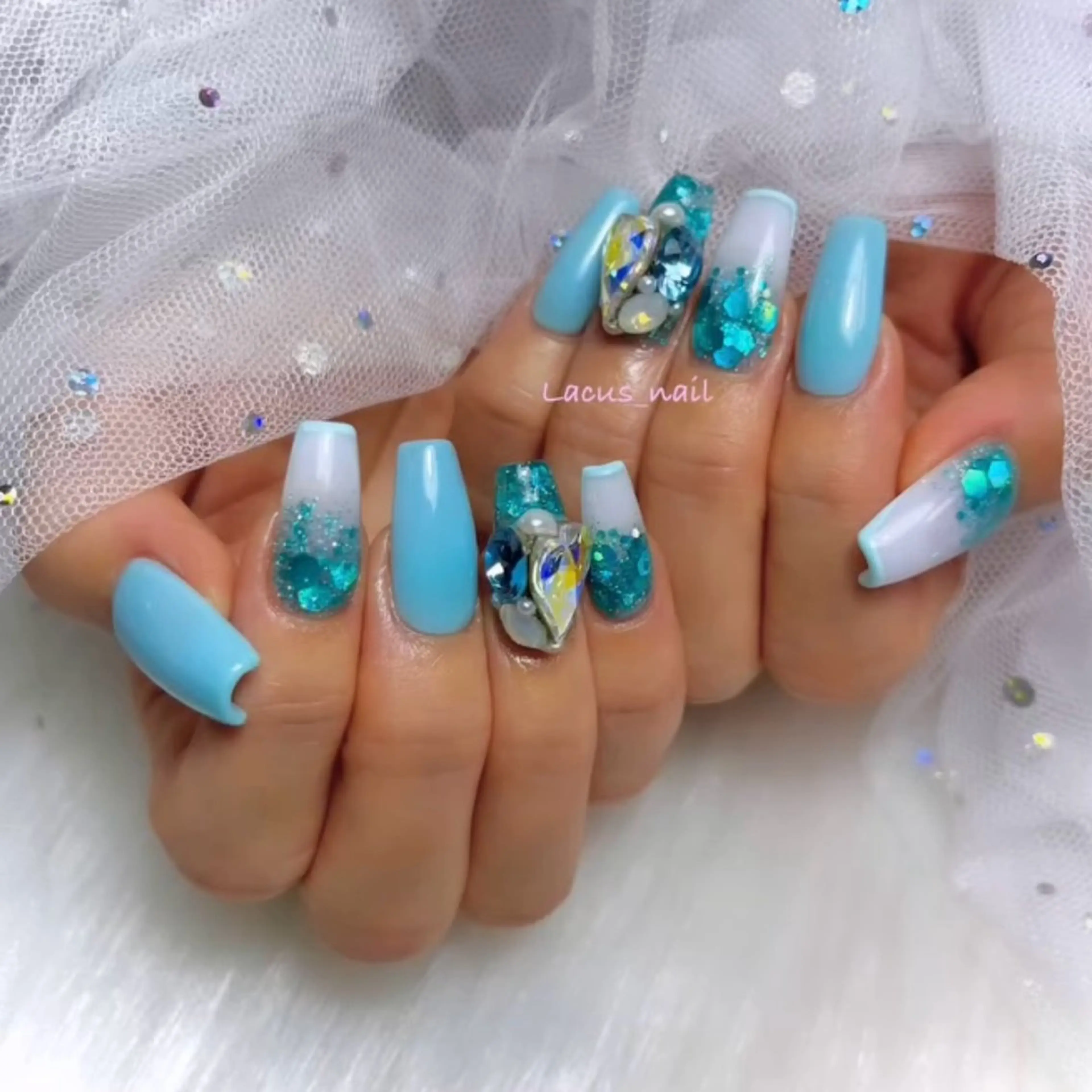 ネイル アートネイル スカルプネイル Nail Salon Lacusのネイルデザイン