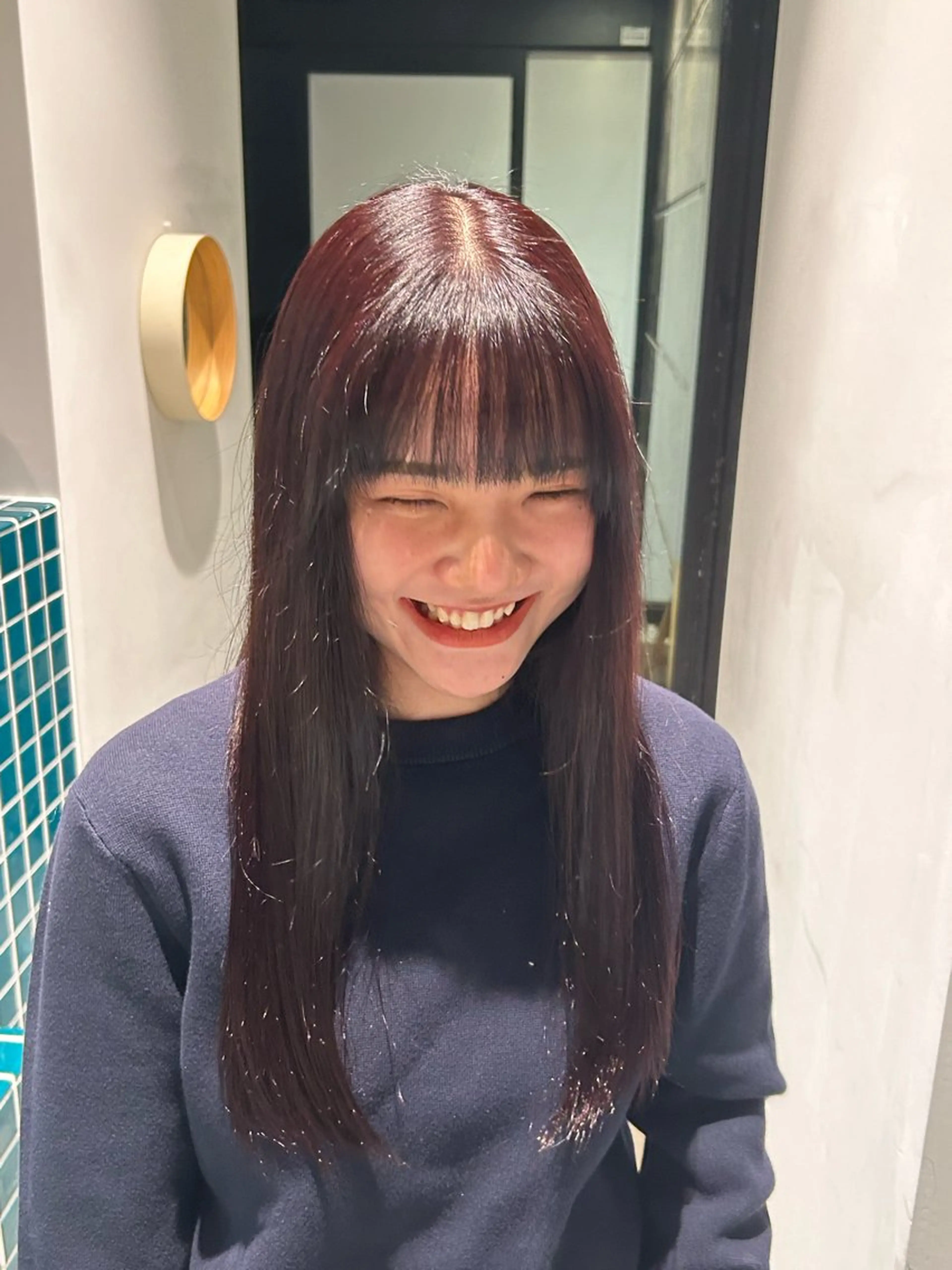 ロング カラー パープルカラー レッドカラー ヘアカラー blink所属・ボブカット/ 透明感 カラー yuiのヘアスタイル