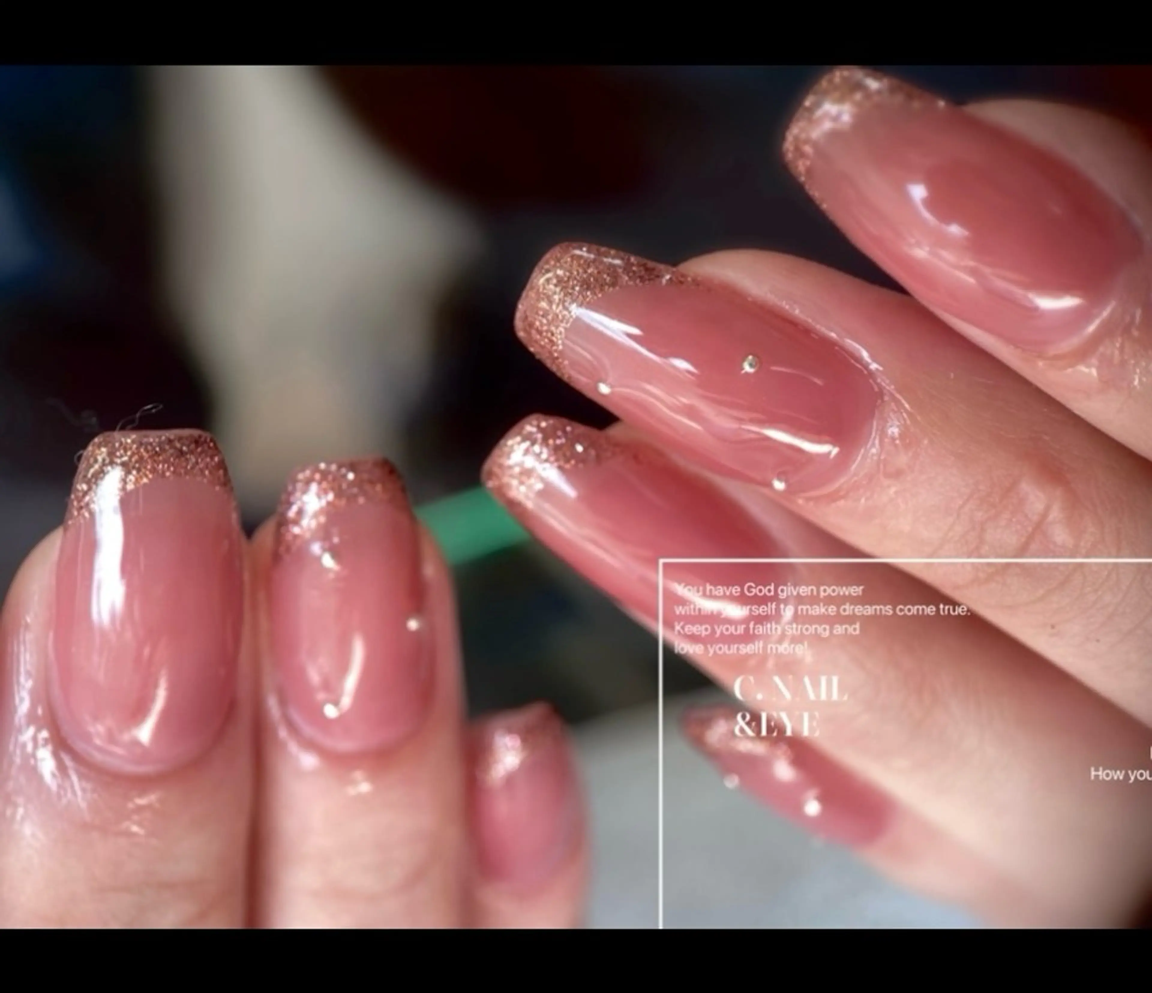 ネイル 入学式 フレンチネイル ラメ(グリッター) 春ネイル ハンドネイル C.Nail &Eye筑紫駅のネイルデザイン