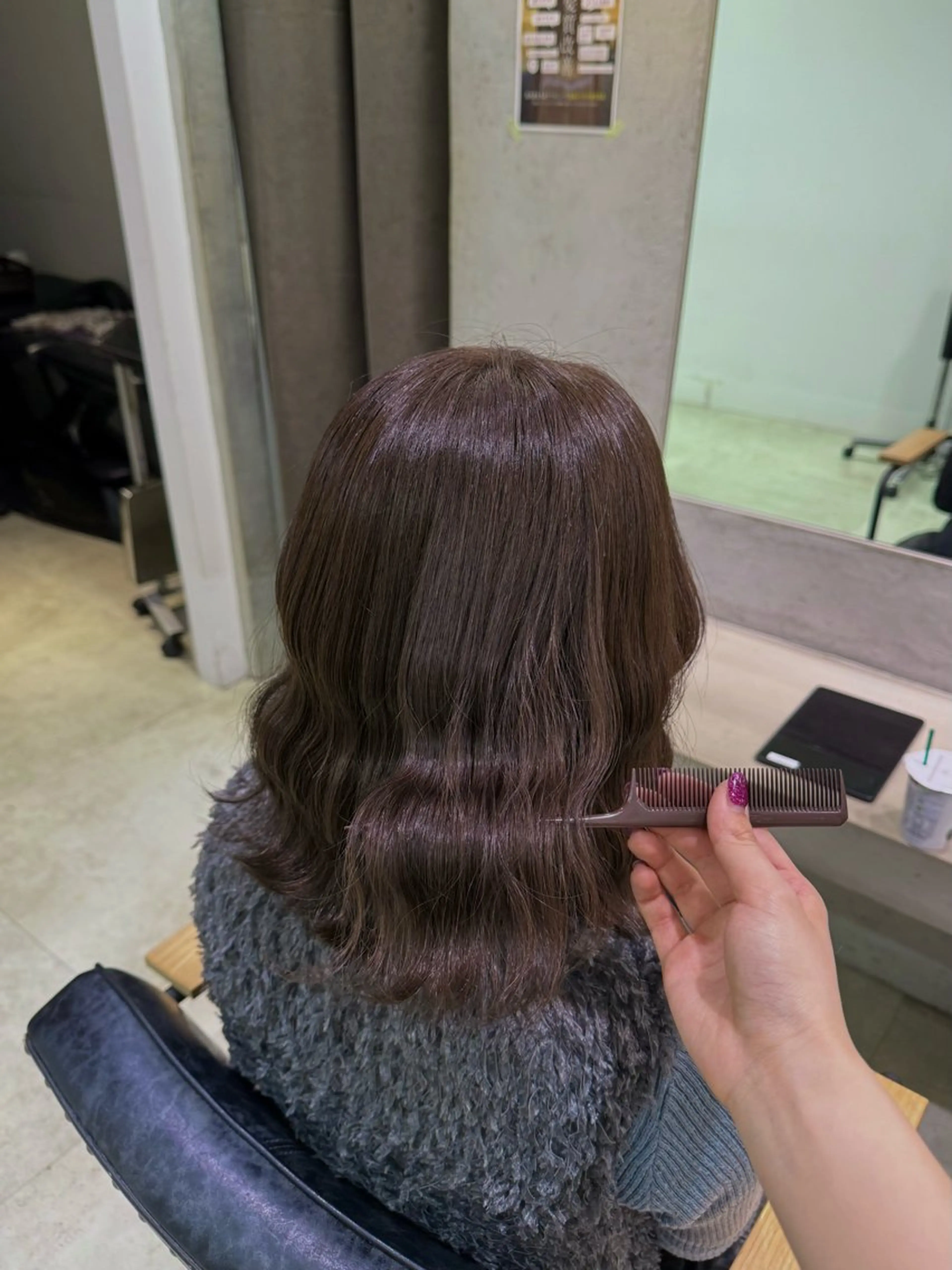 ミディアム カラー カット トリートメント 山口 桃果のヘアスタイル