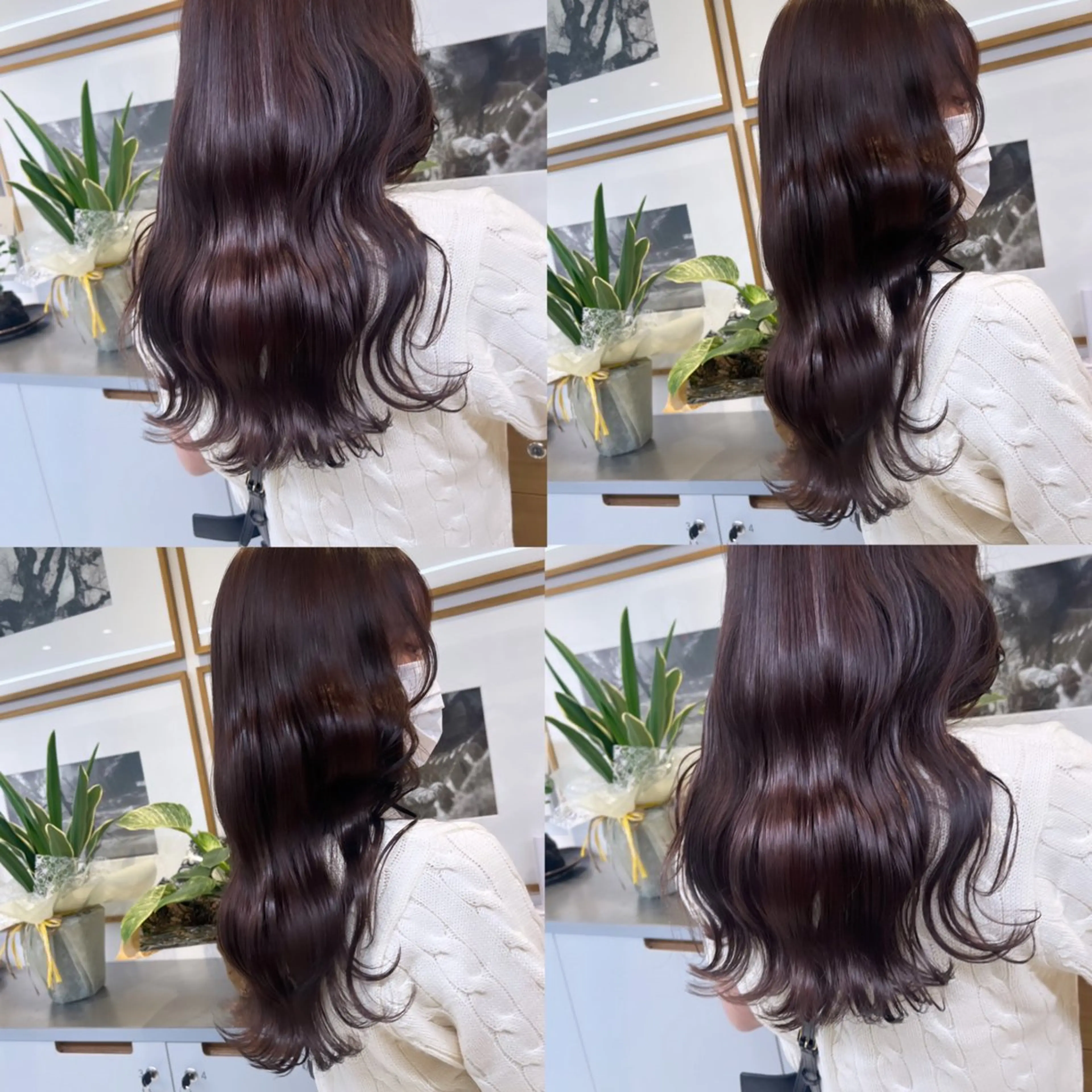 セミロング カラー ベージュカラー ブラウンカラー ブラウンベージュ ショコラブラウン 透明感カラー カット ヘアカラー トリートメント ヘッドスパ ヘアセット カジュアルを女っぽく 𝗮𝘆𝗮𝗰𝗼のヘアスタイル