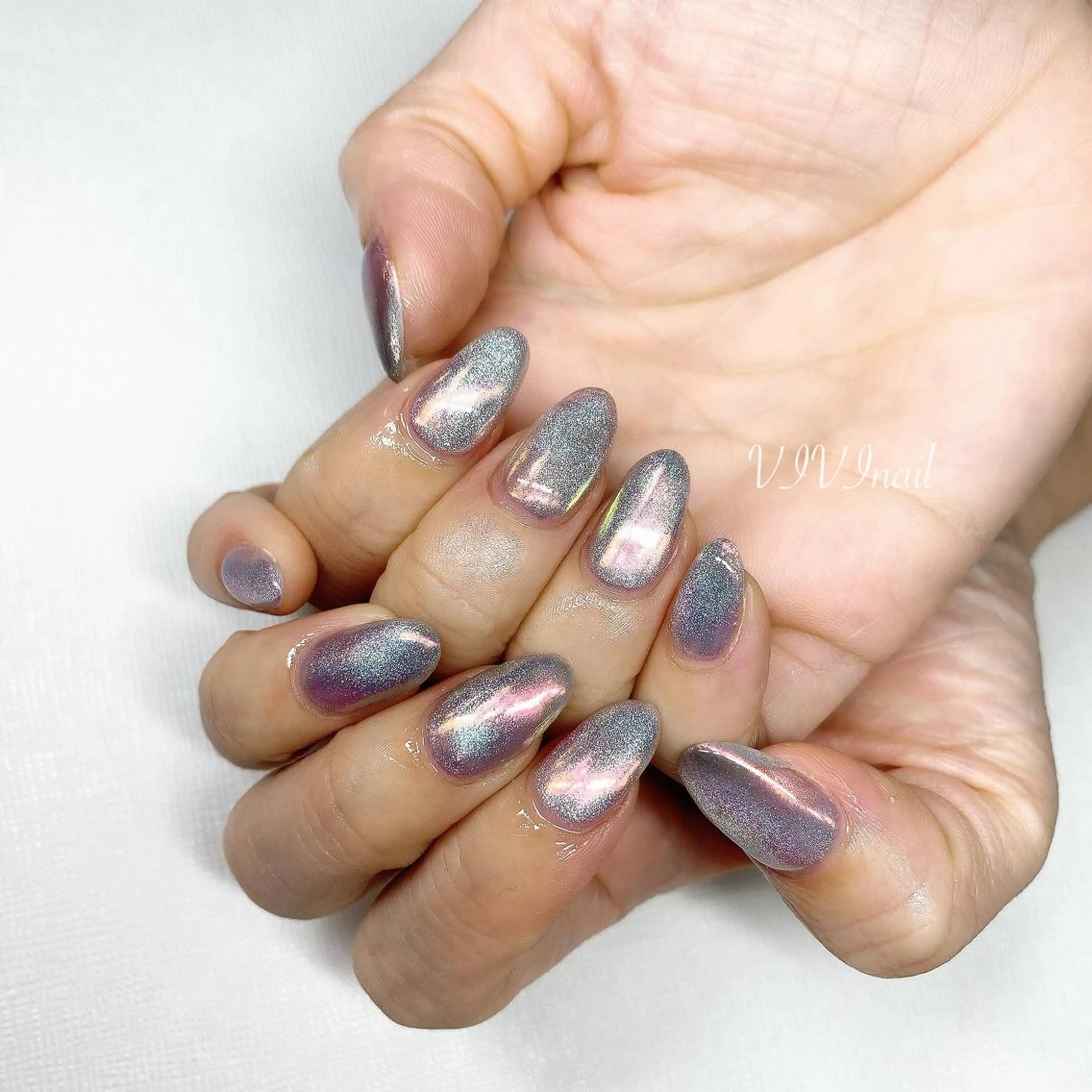 ネイル 氷ネイル・うるうるネイル キラキラネイル ハンドネイル vivi nailのネイルデザイン