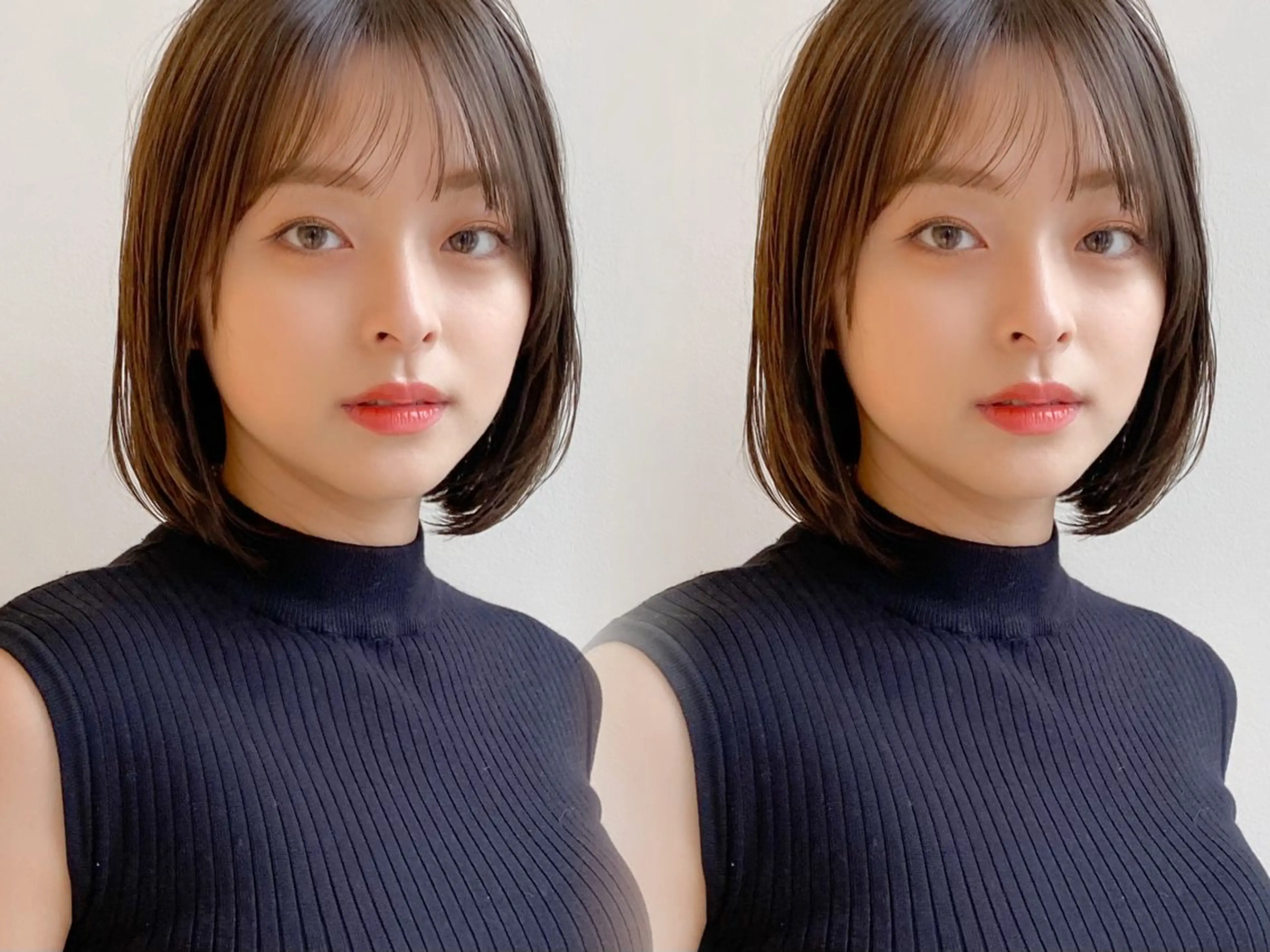 ミディアム カラー ボブ カット ヘアカラー トリートメント レイヤー×髪質改善✨ 渋谷/佐藤侑哉のヘアスタイル