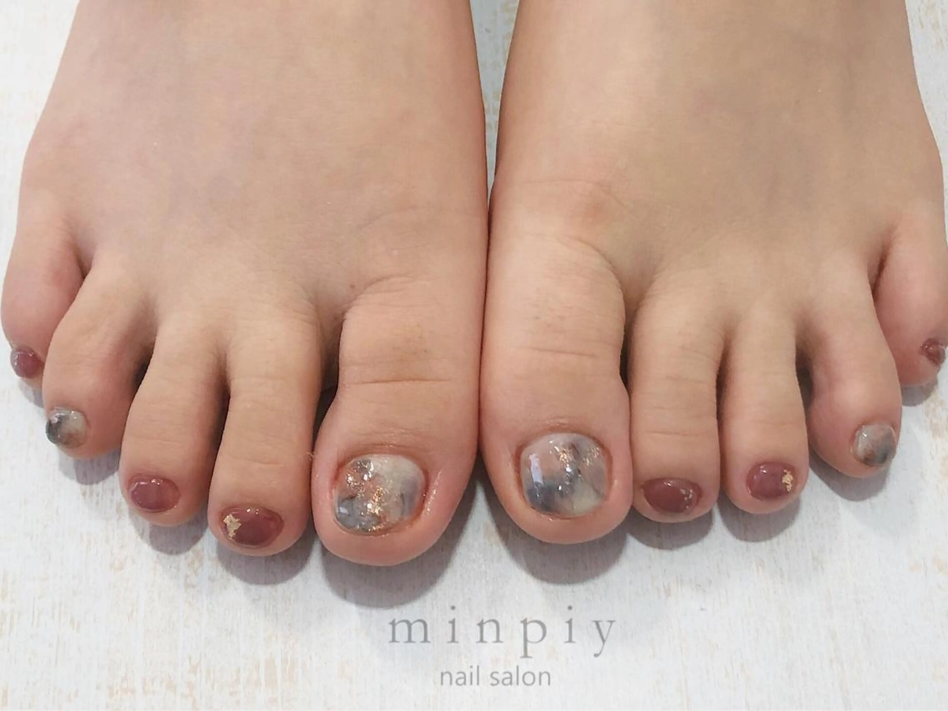 ネイル フットネイル 𖡼 yumenoのネイルデザイン