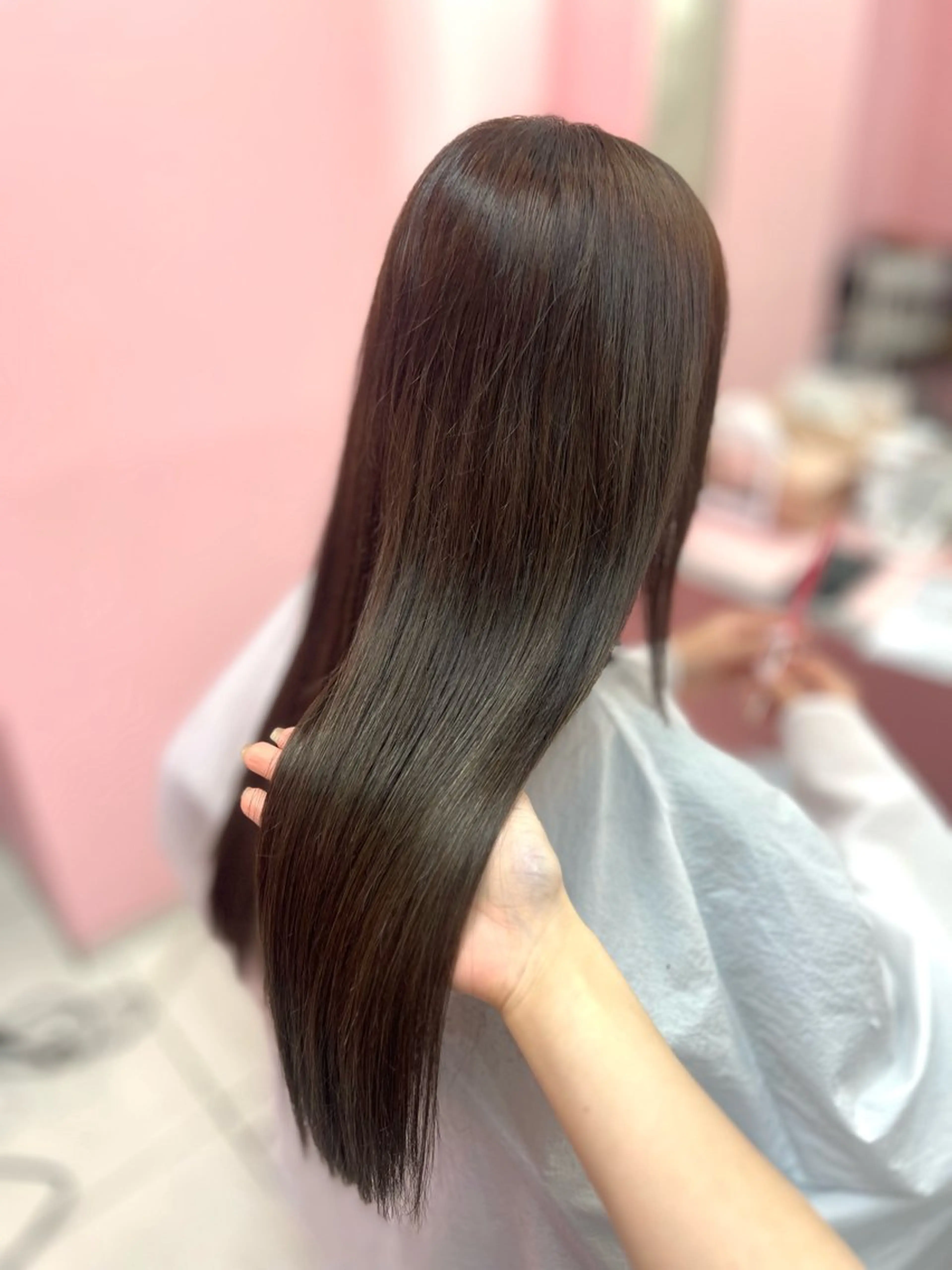 ロング シールエクステ くびれヘア エクステ ヨシンモリ 韓国風ヘア ヘアカラー エクステ シーズン エクステ/大阪梅田駅のヘアスタイル