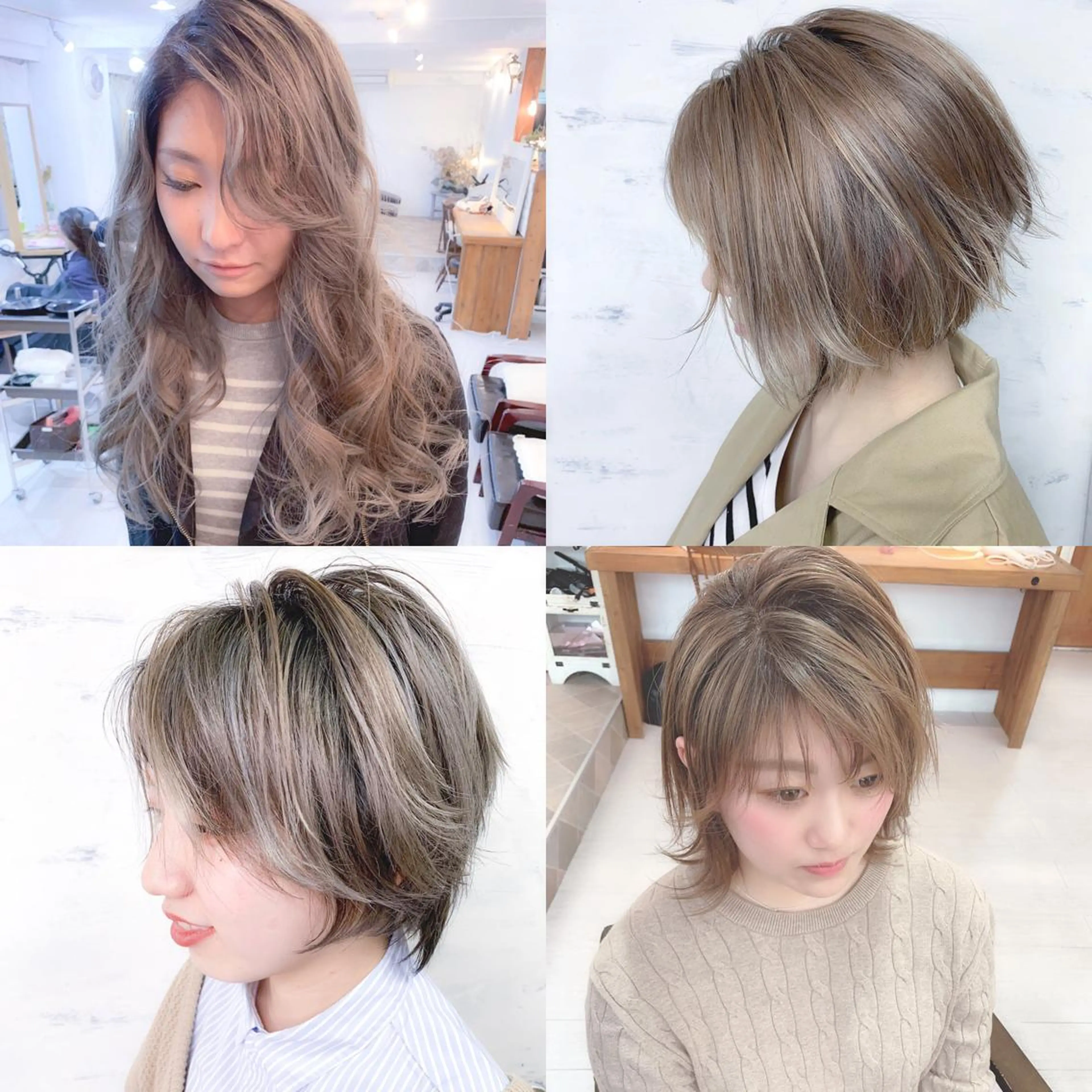 ミディアム カラー ベージュカラー ブリーチ ブロンド ヘアカラー BOX mico.のヘアスタイル