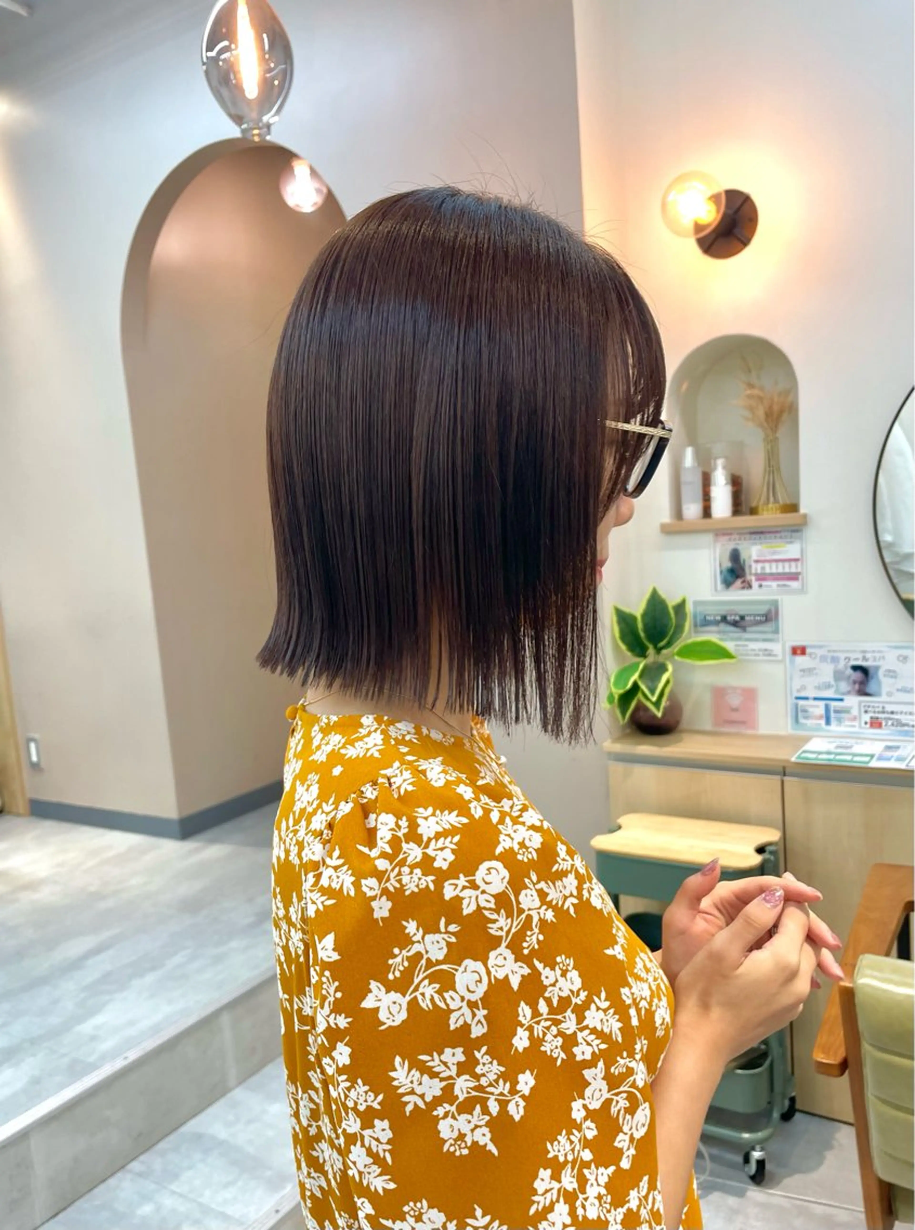 ミディアム カラー カット 韓国レイヤー　船橋 徒歩5分/小川友美のヘアスタイル