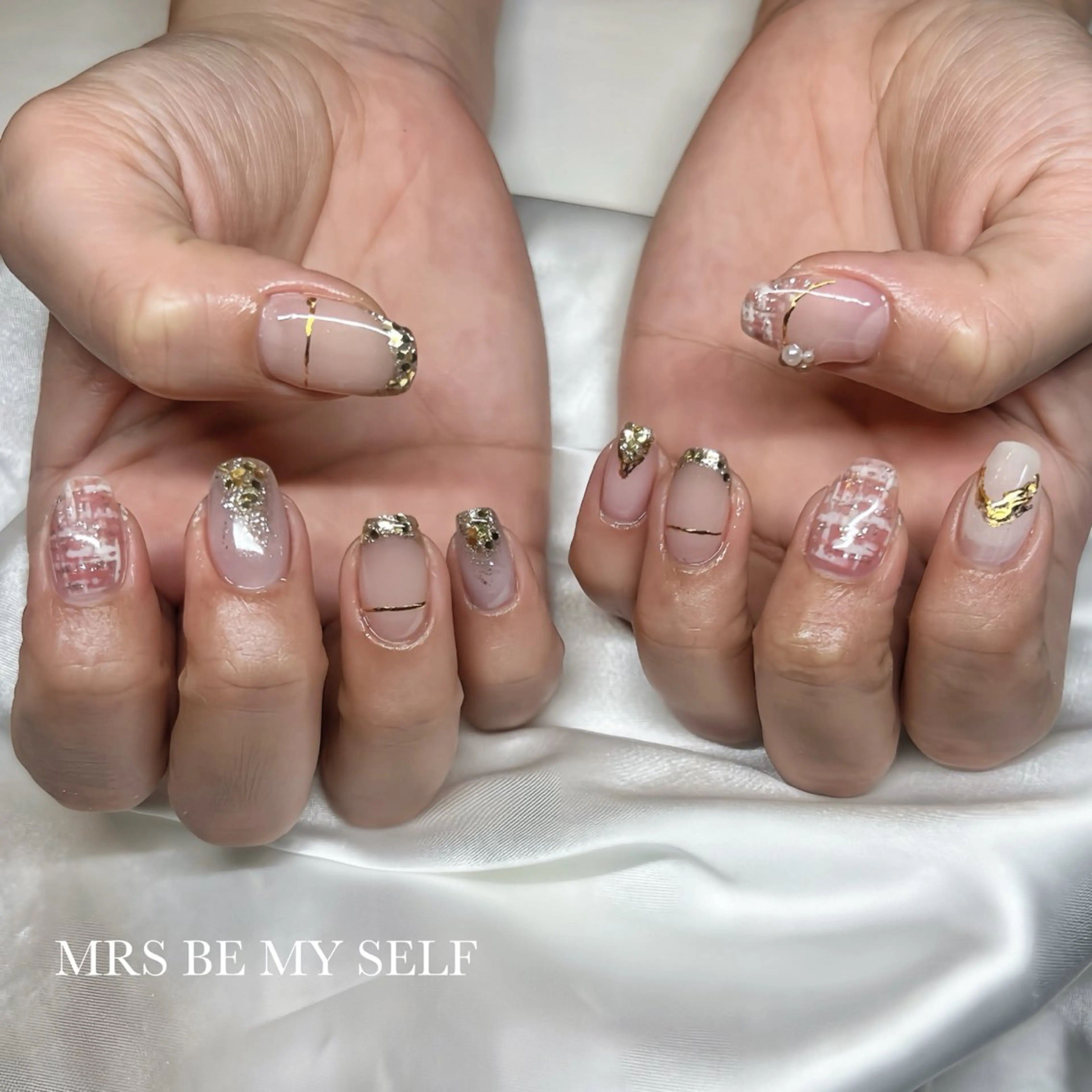 ネイル ツイードネイル 冬ネイル MRS/ miyu🎀のネイルデザイン