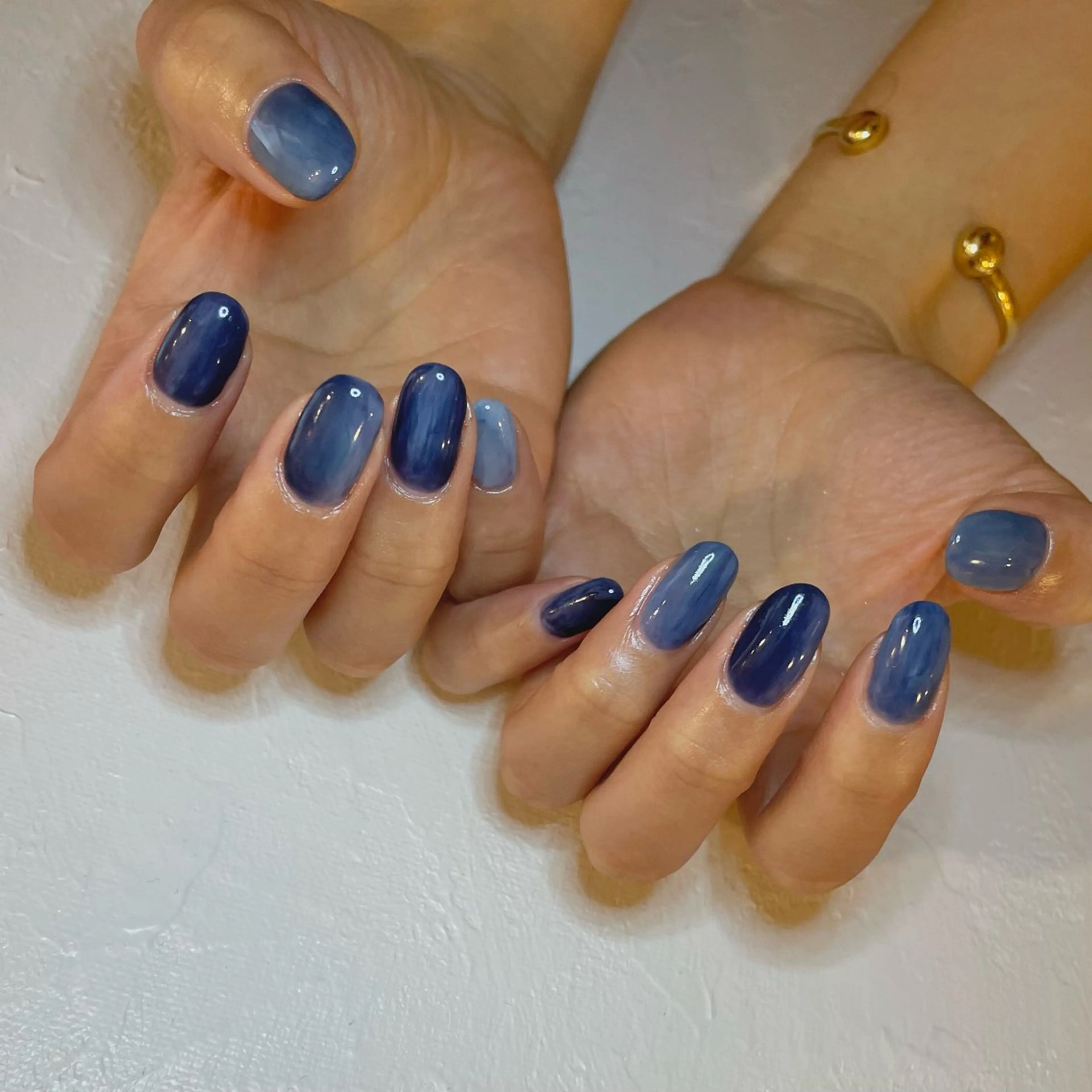 ネイル ブルー ニュアンスネイル Nail Room uimのネイルデザイン