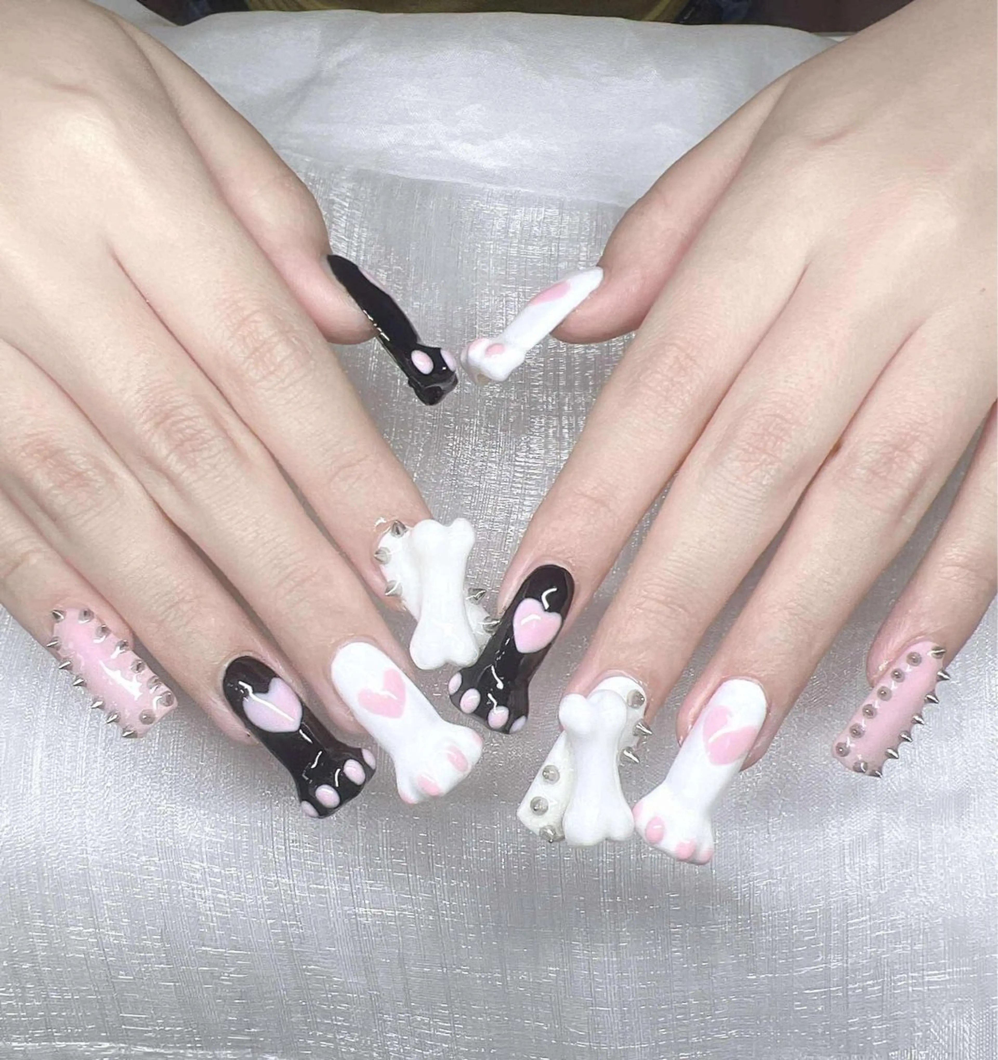 ネイル 長さ出し グラデーション 卒業式 キラキラネイル マグネットネイル ハンドネイル Lee Nailsのネイルデザイン