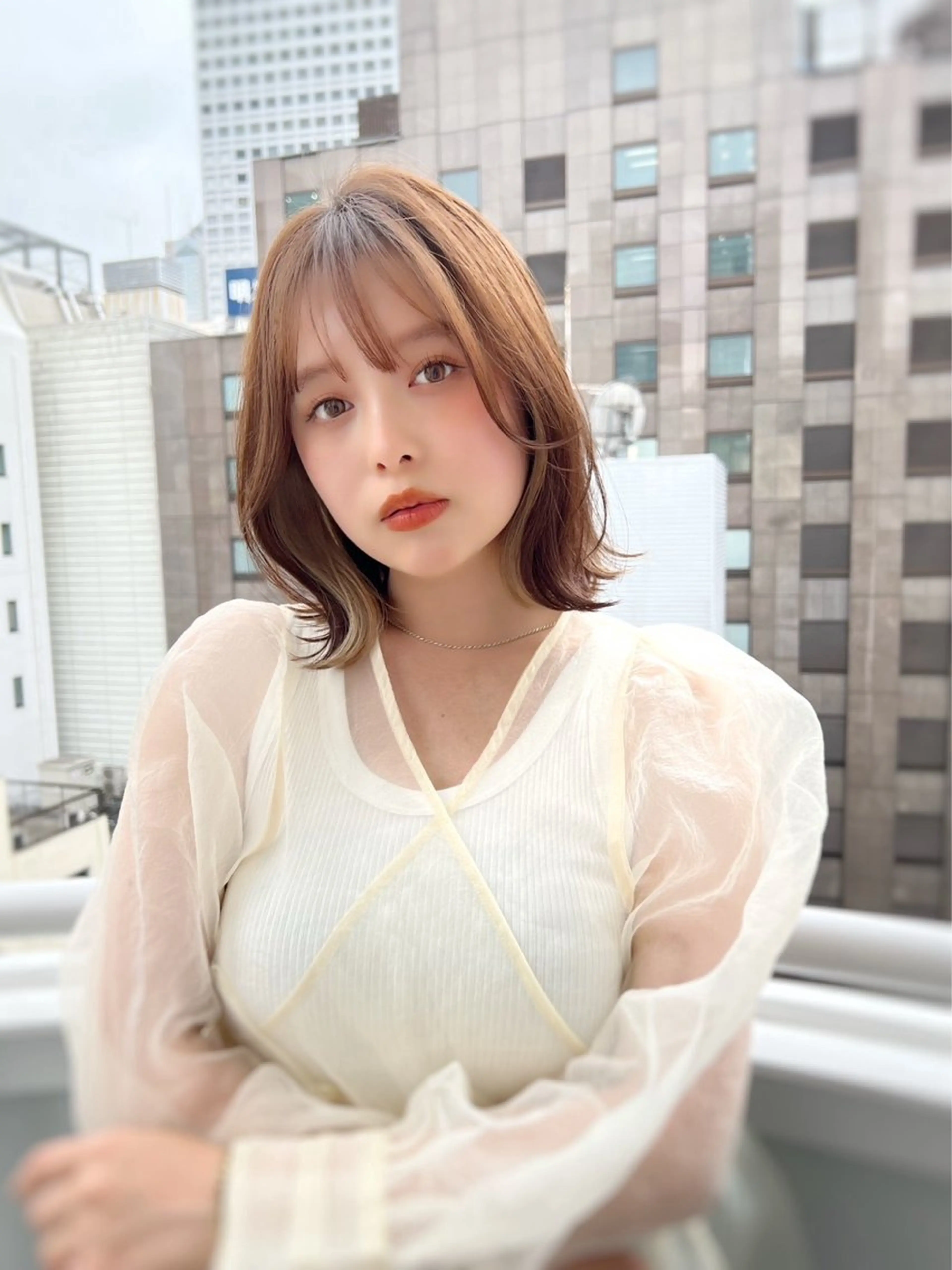 ミディアム カラー 絶対垢抜けレイヤー/ 透明感カラーリョウヤのヘアスタイル