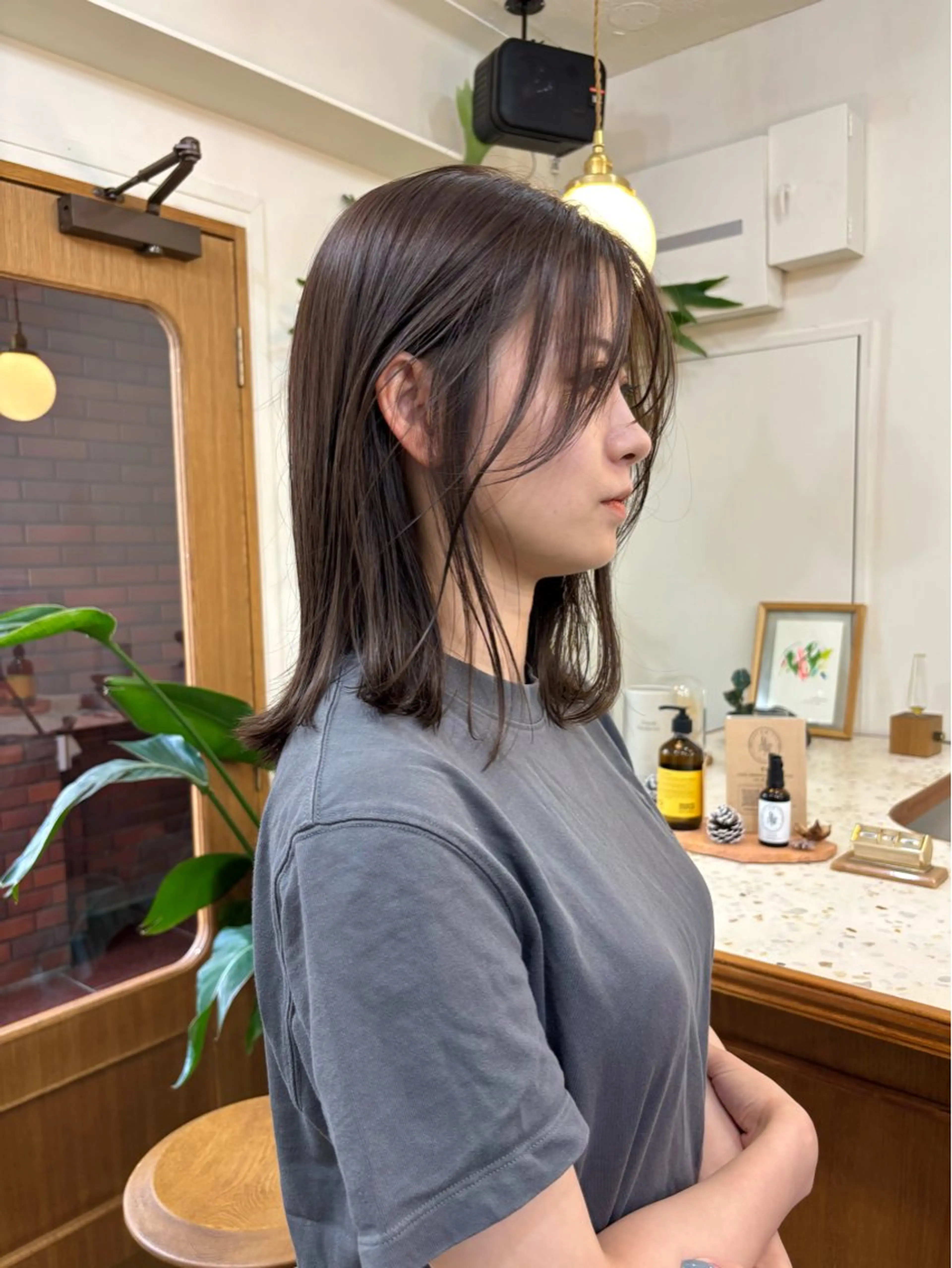 ミディアム カラー 透明感カラー サイドバング うざバング ayano🫧 《CIEN》のヘアスタイル