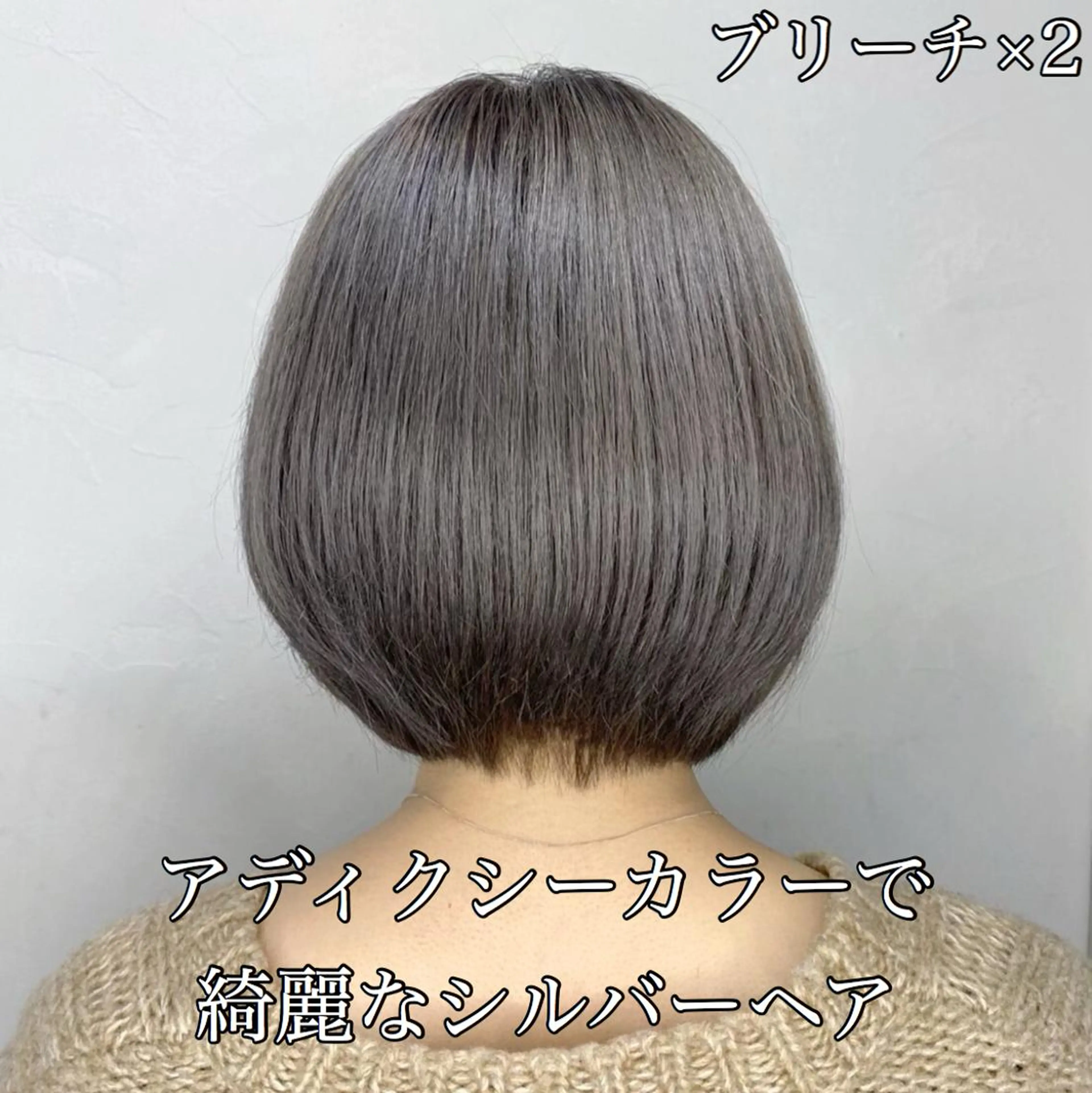 ショート カラー アディクシーカラー ブリーチ 透明感カラー シルバー Soleria 田中慎一のヘアスタイル