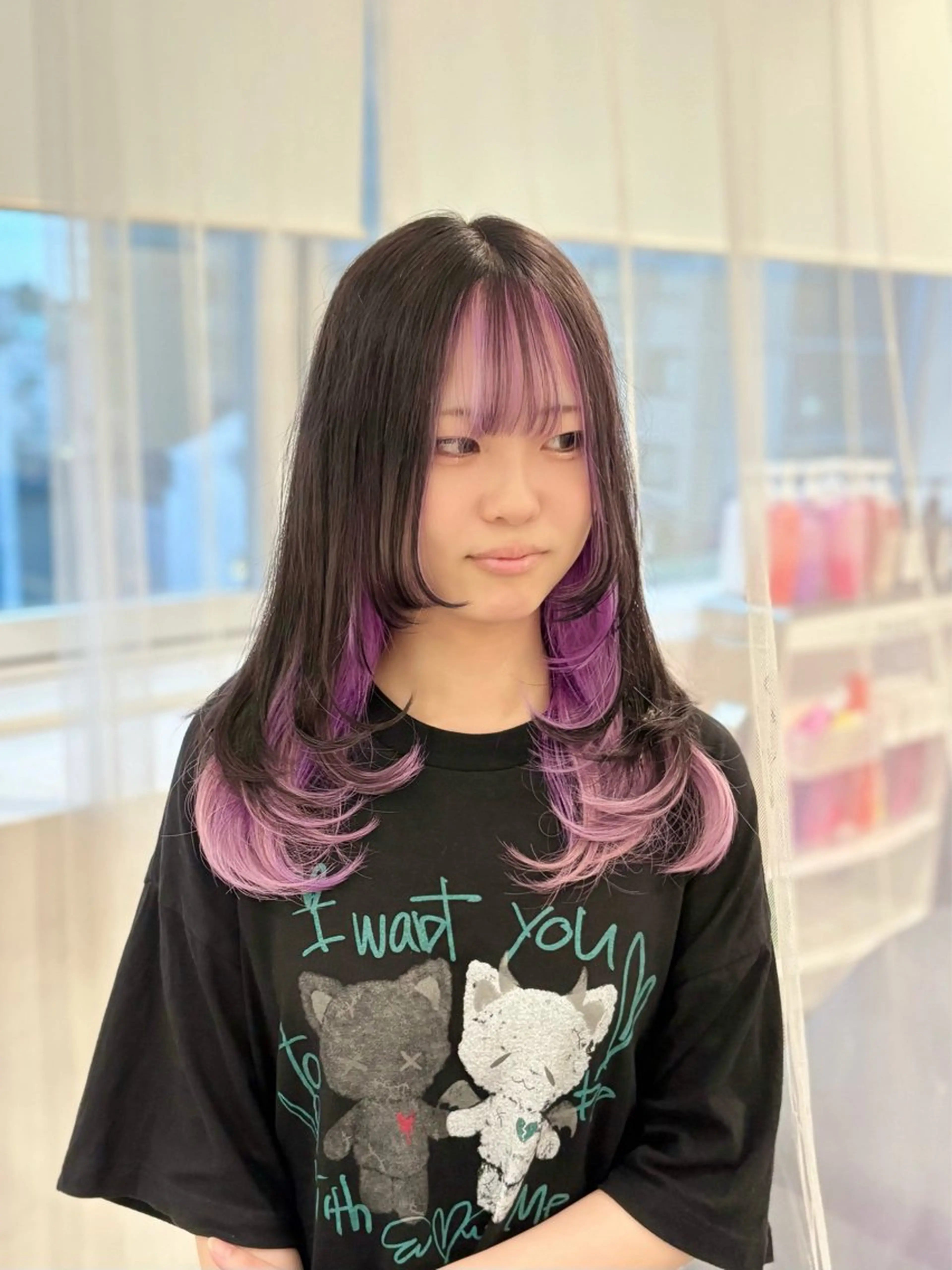 ロング カラー ヘアカラー トリートメント GaKu/ハイトーン /ブリーチ/レイヤーのヘアスタイル