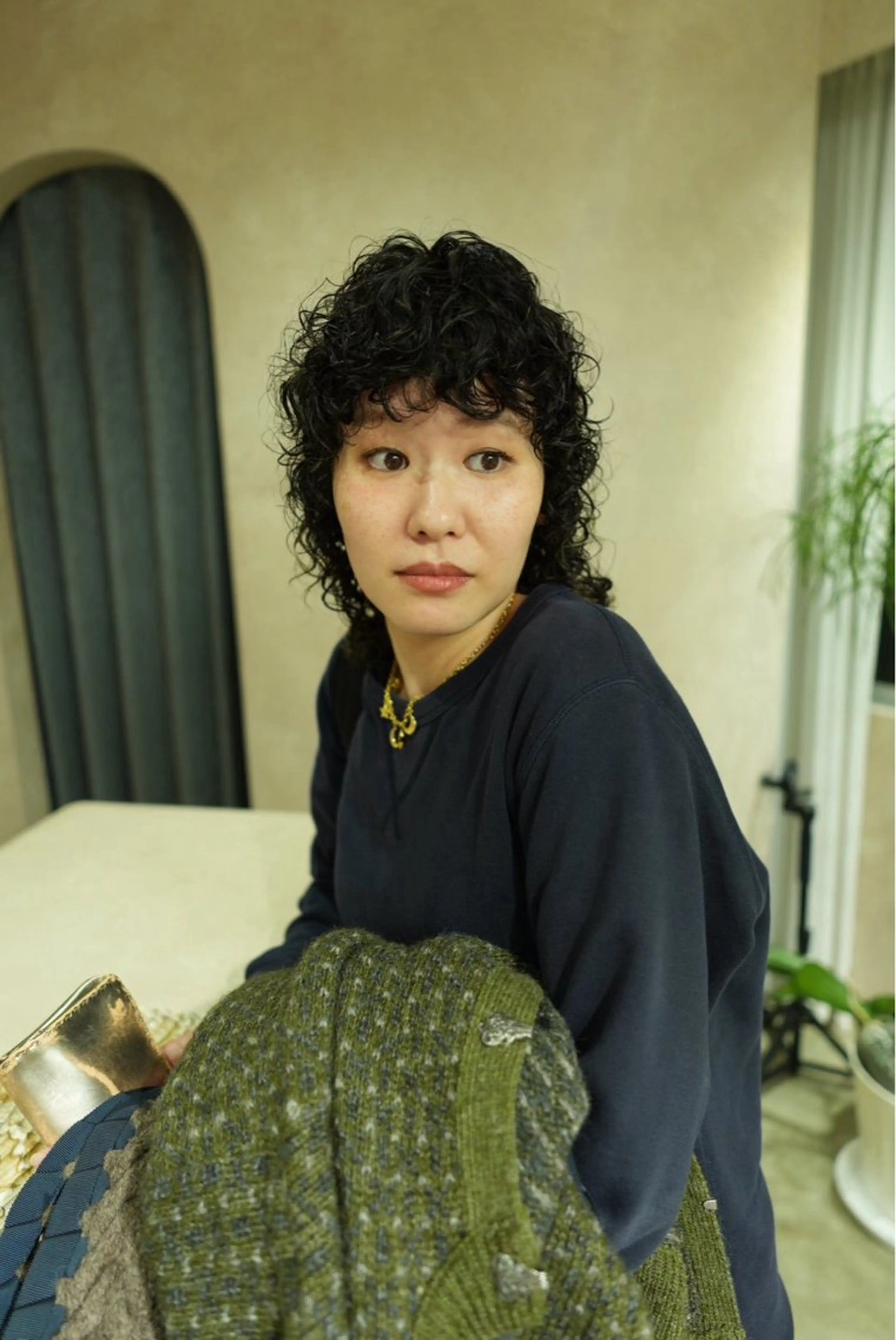 ミディアム パーマ パーマ Bërg kiraのヘアスタイル