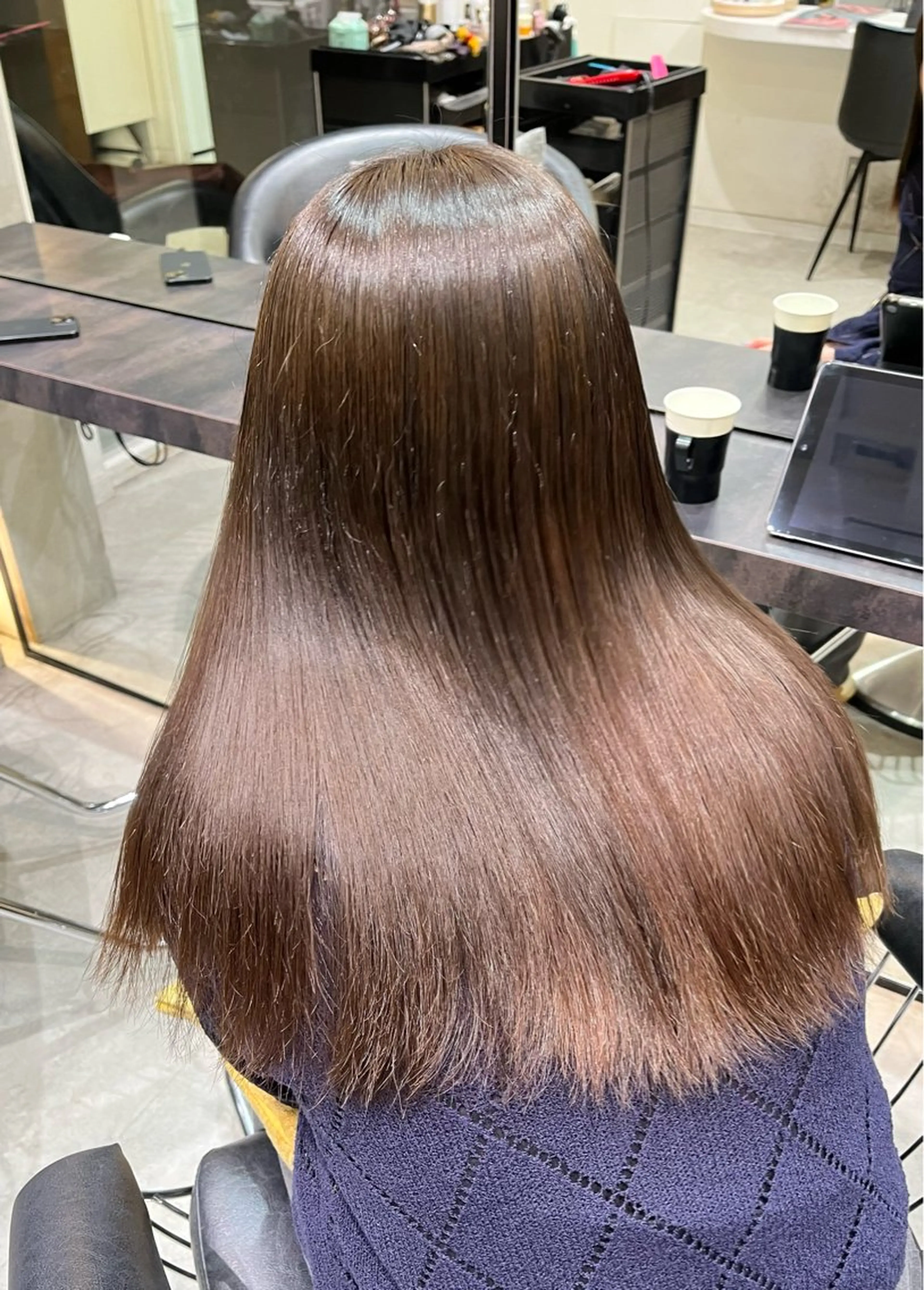 セミロング カラー ブリーチ ブラウンカラー オリーブブラウン トリートメント ヘアカラー トリートメント ヘアセット うる艶カラー🌈 /なお💙のヘアスタイル