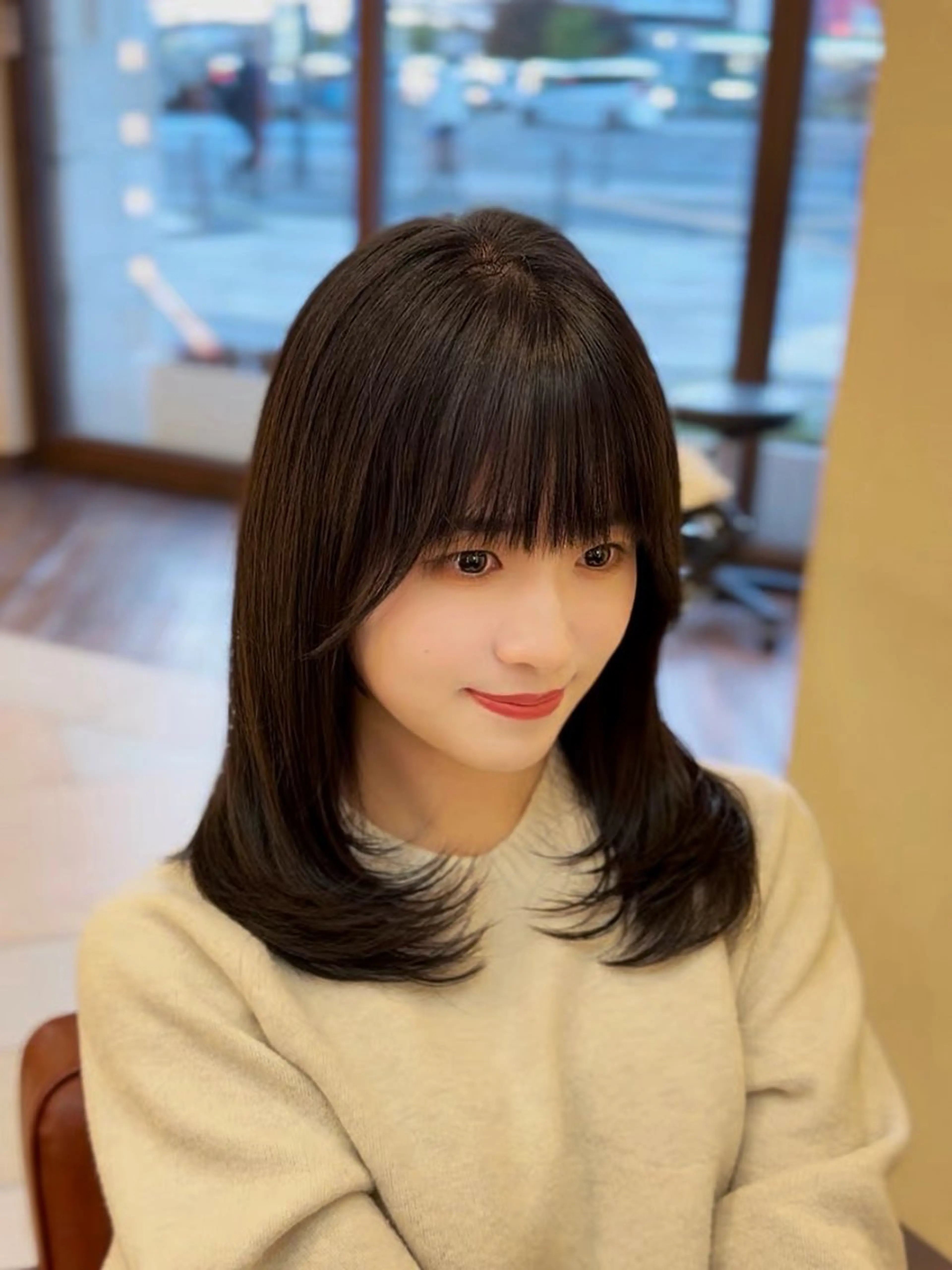 セミロング カット トリートメント 松永 佑弥のヘアスタイル