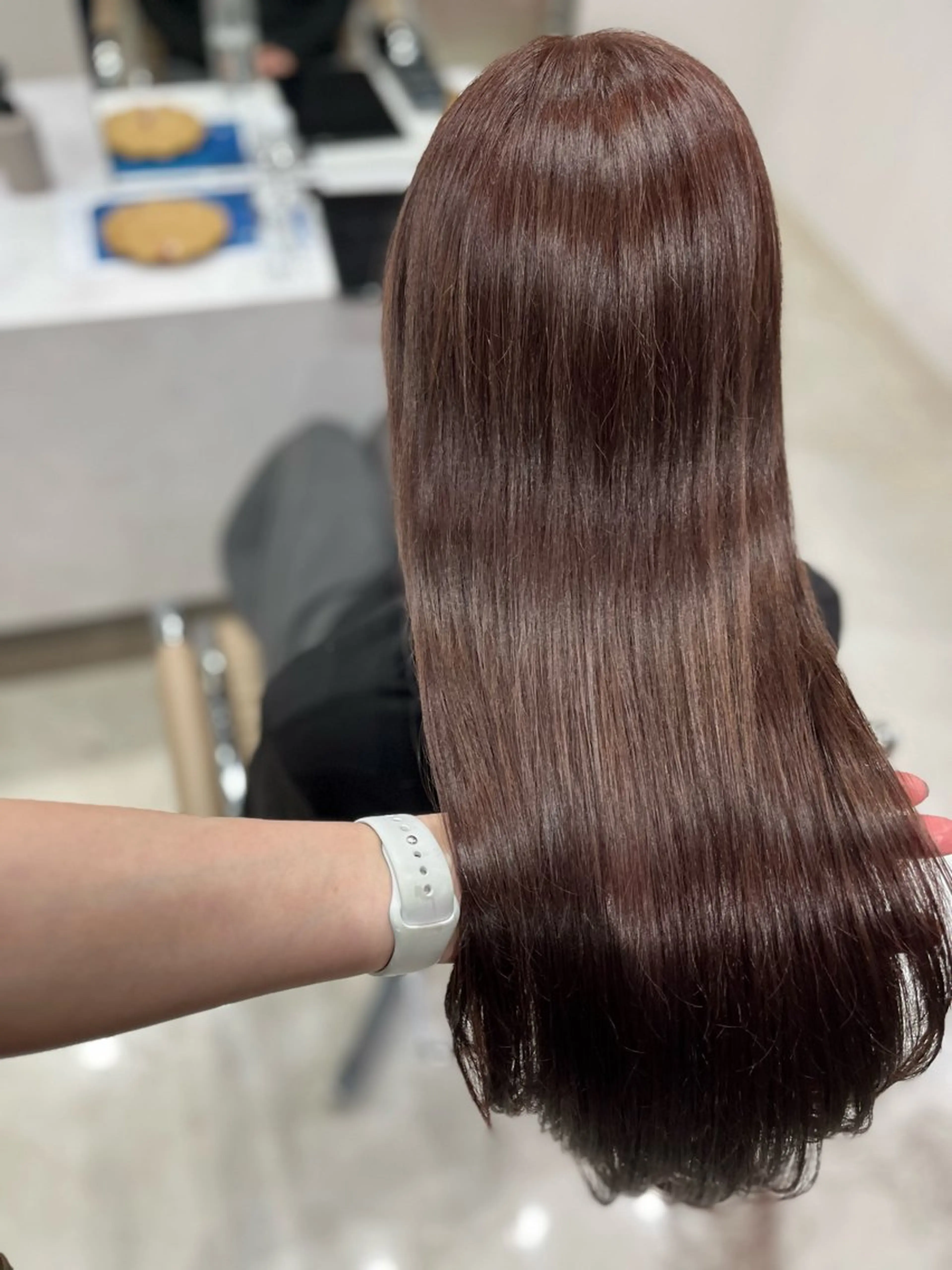 ロング カラー ブラウンカラー ピンクカラー ピンクブラウン カット ヘアカラー トリートメント 🫧ぷる艶カラー🫧 Yuubi🦩のヘアスタイル