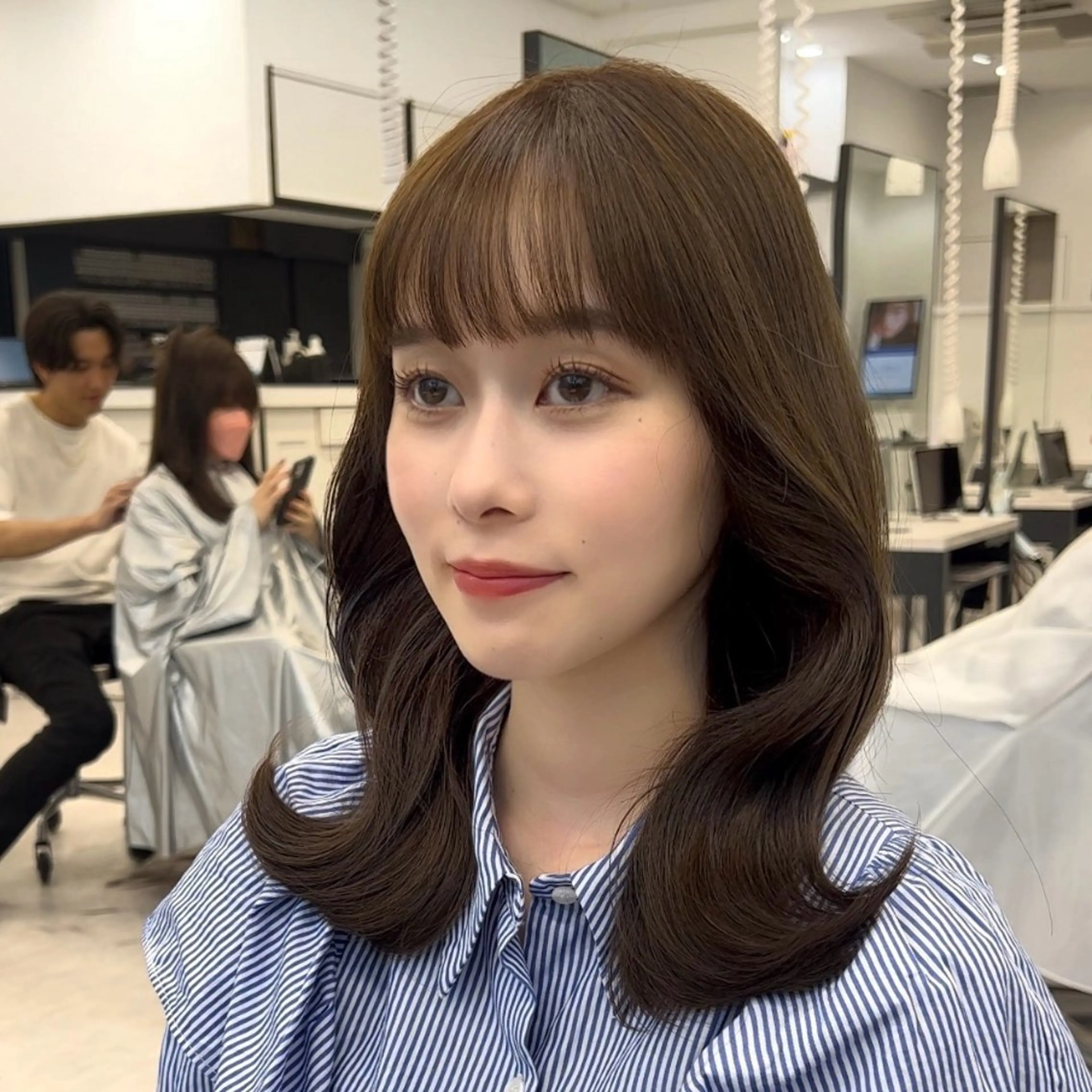 ミディアム カラー 韓国ヘア♡ 顔まわりカットayaのヘアスタイル