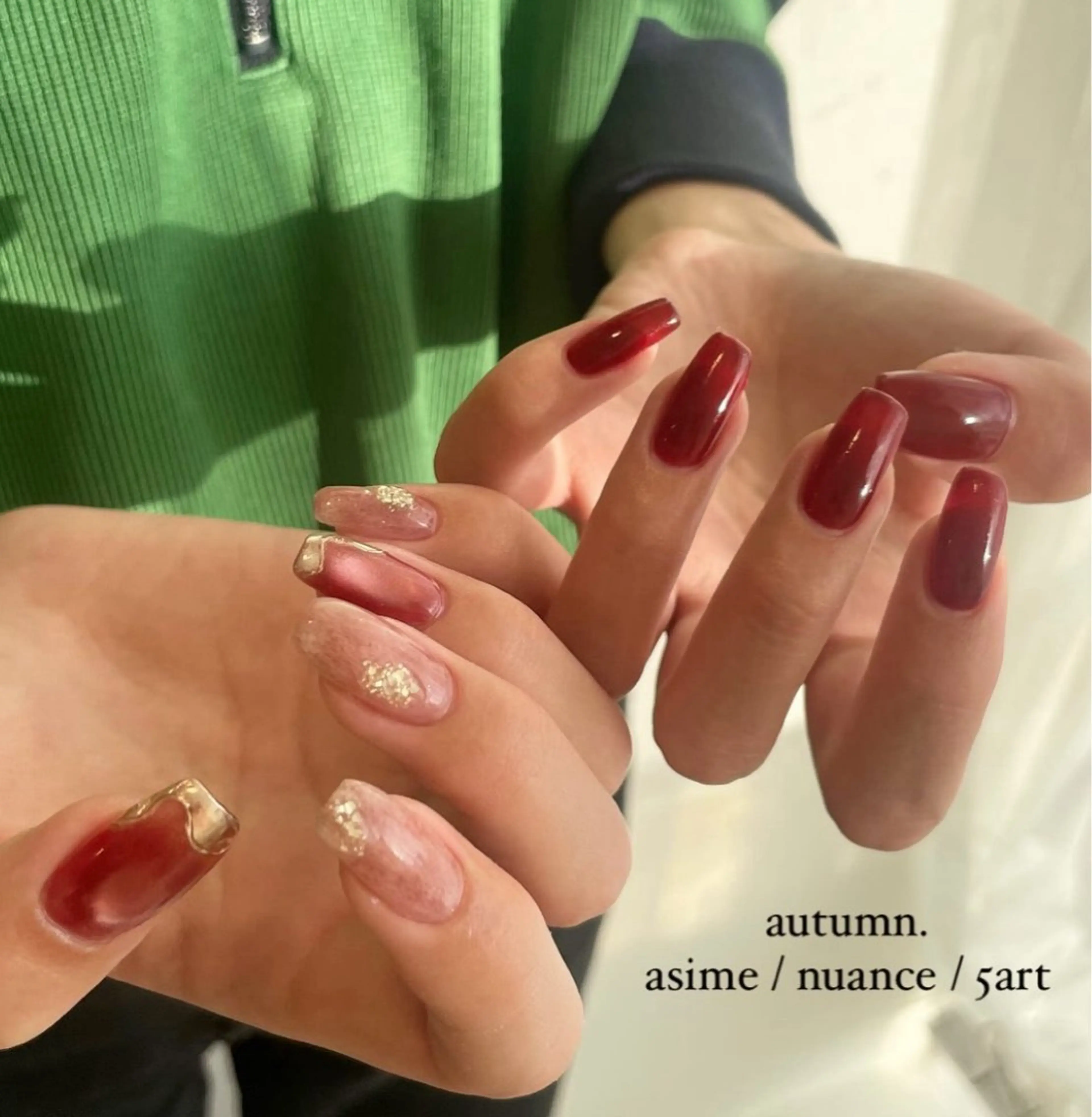 ネイル ニュアンスネイル 冬ネイル ハンドネイル pétit hiyoriのネイルデザイン
