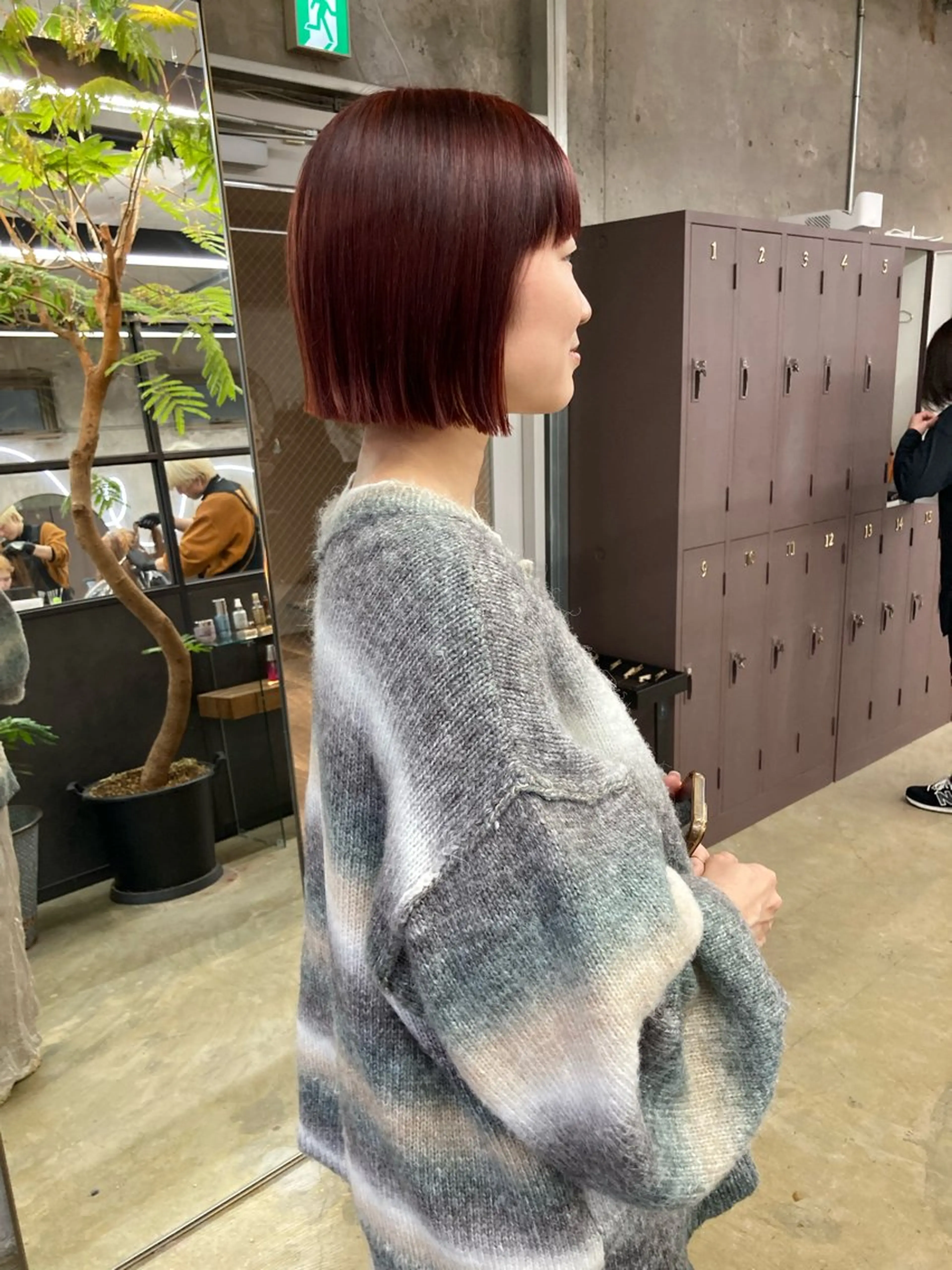 ミディアム カラー カシス ピンクカラー ボブ カット ヘアカラー トリートメント 小木曽智美 /ボブ/ショートのヘアスタイル