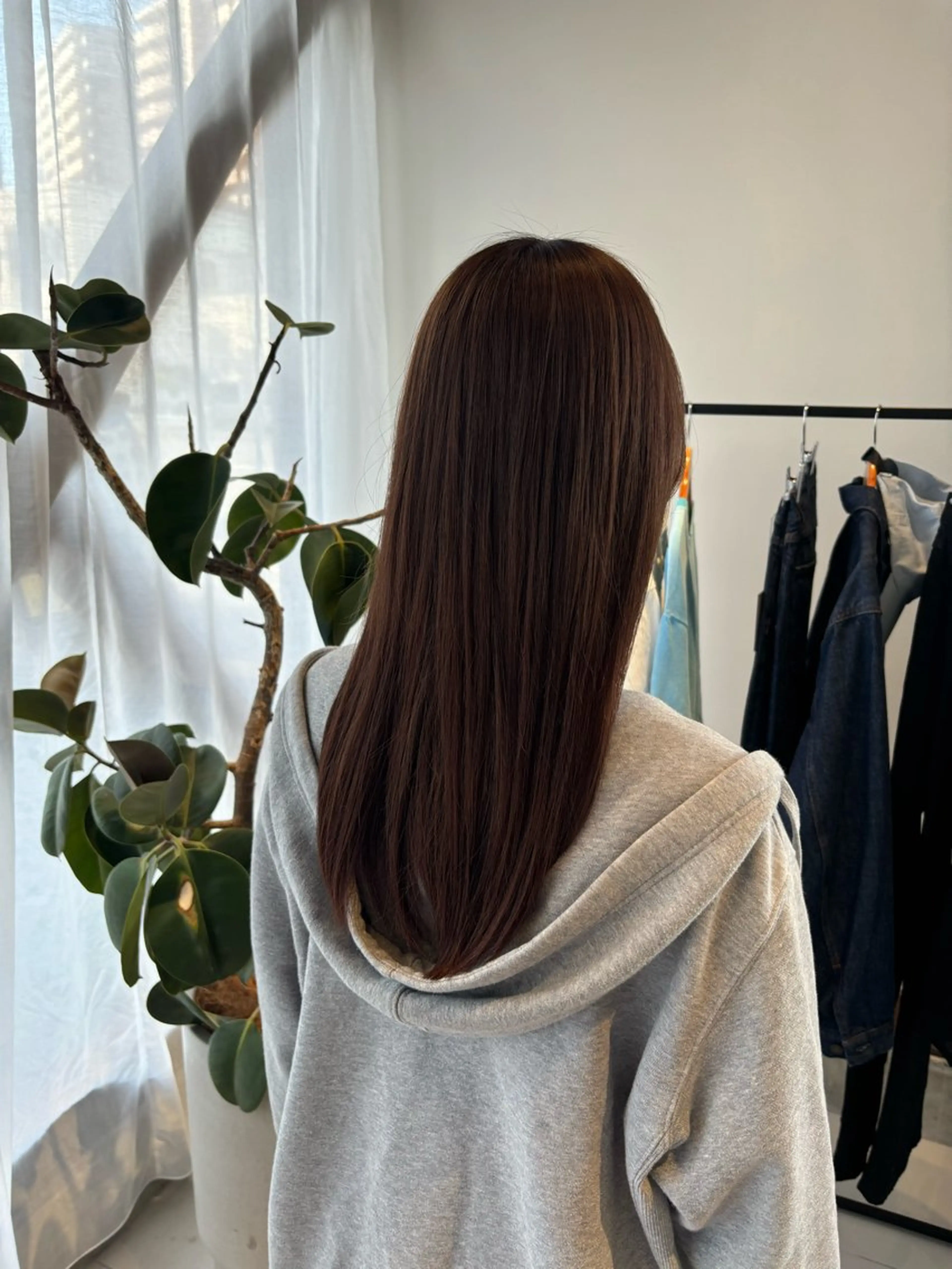 ロング カラー ブラウンカラー ナチュラルブラウン NANAKO benji 香椎のヘアスタイル