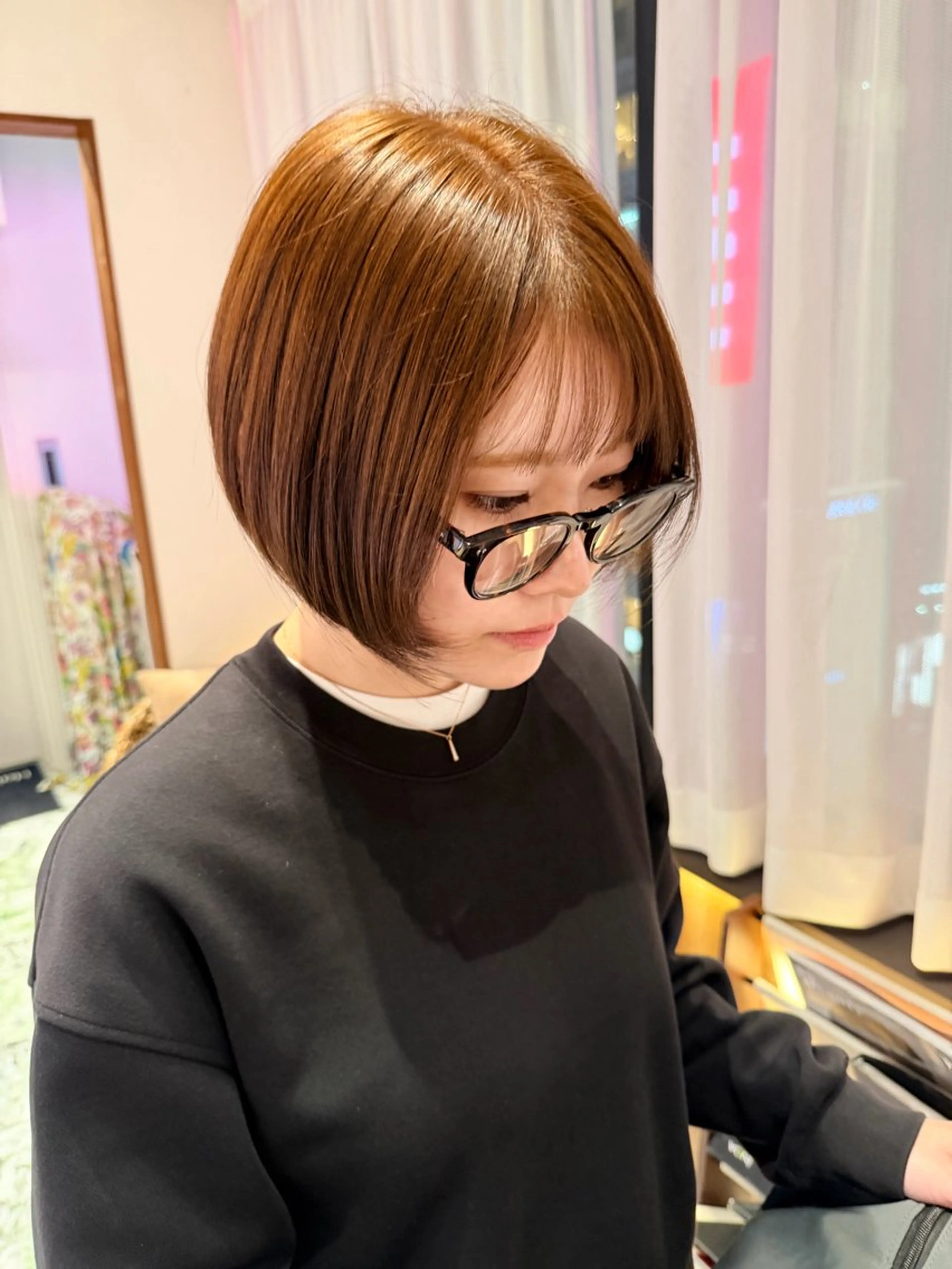 ショート カラー ヘアカラー トリートメント ヘッドスパ ayumi🦖/ 似合わせカラー🤎のヘアスタイル