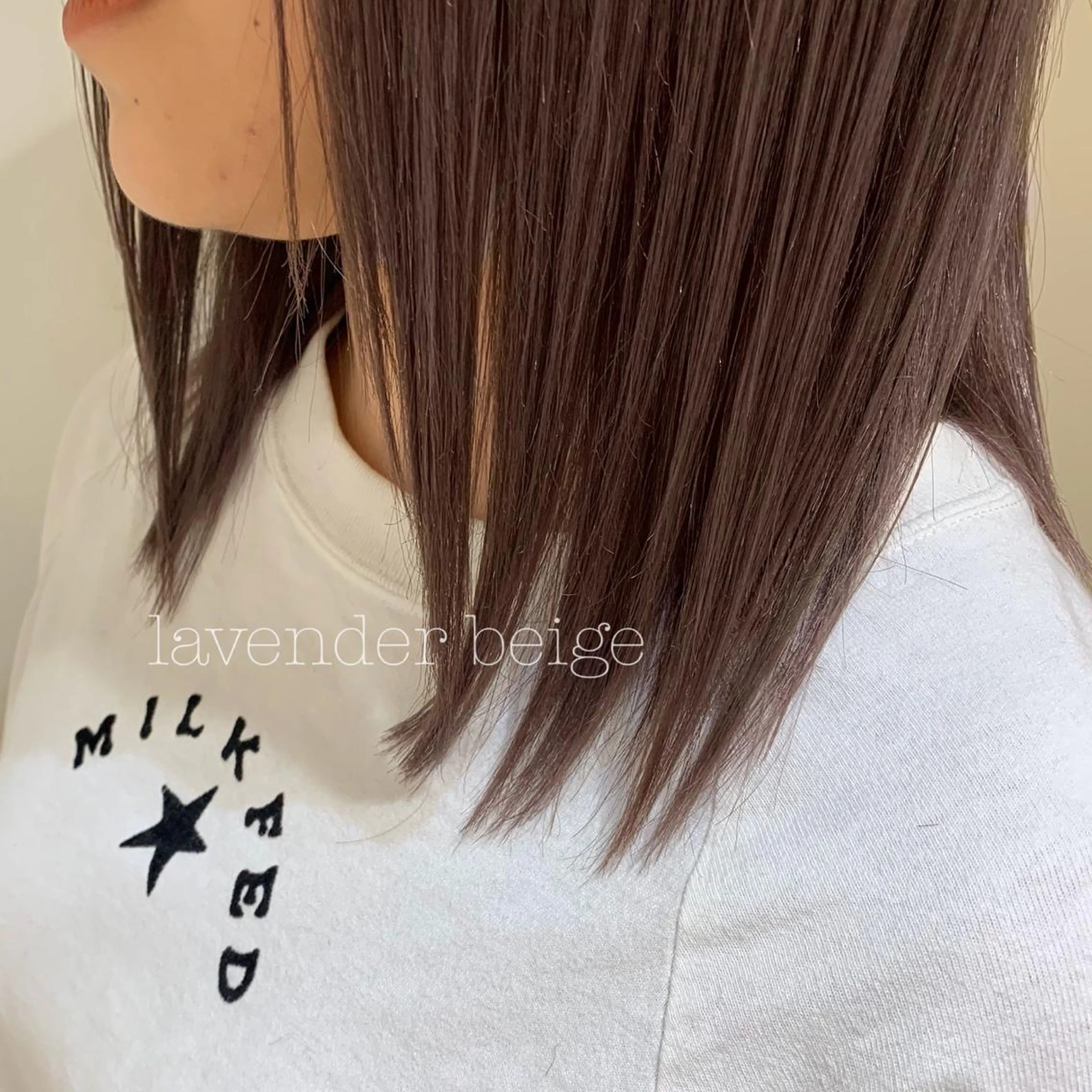 ミディアム カラー カット ヘアカラー トリートメント ぱつっとボブ/ 小野あかねのヘアスタイル