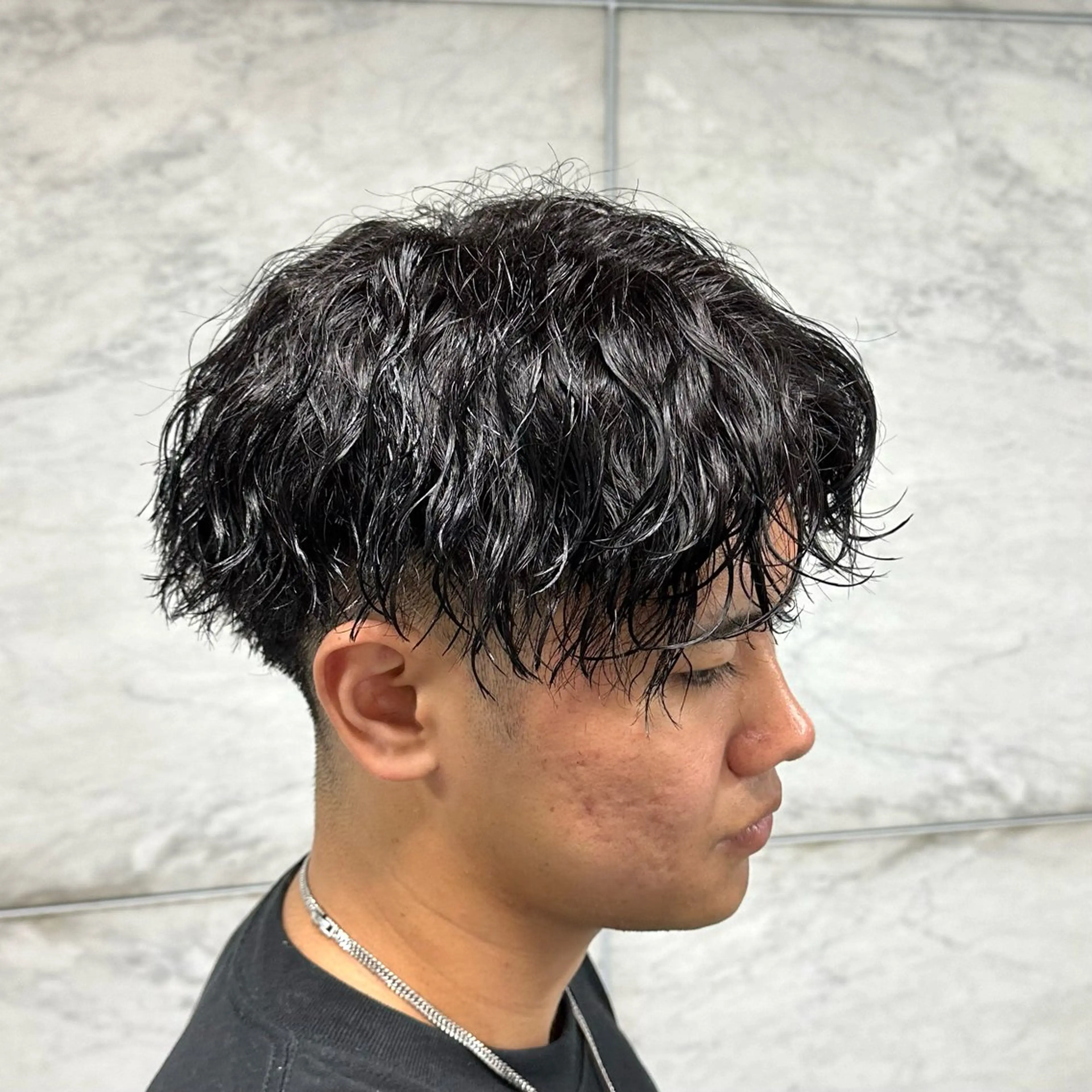 ショート パーマ ヘアアレンジ メンズ カット パーマ 梅田/メンズパーマ /短髪/田中崇奨のヘアスタイル