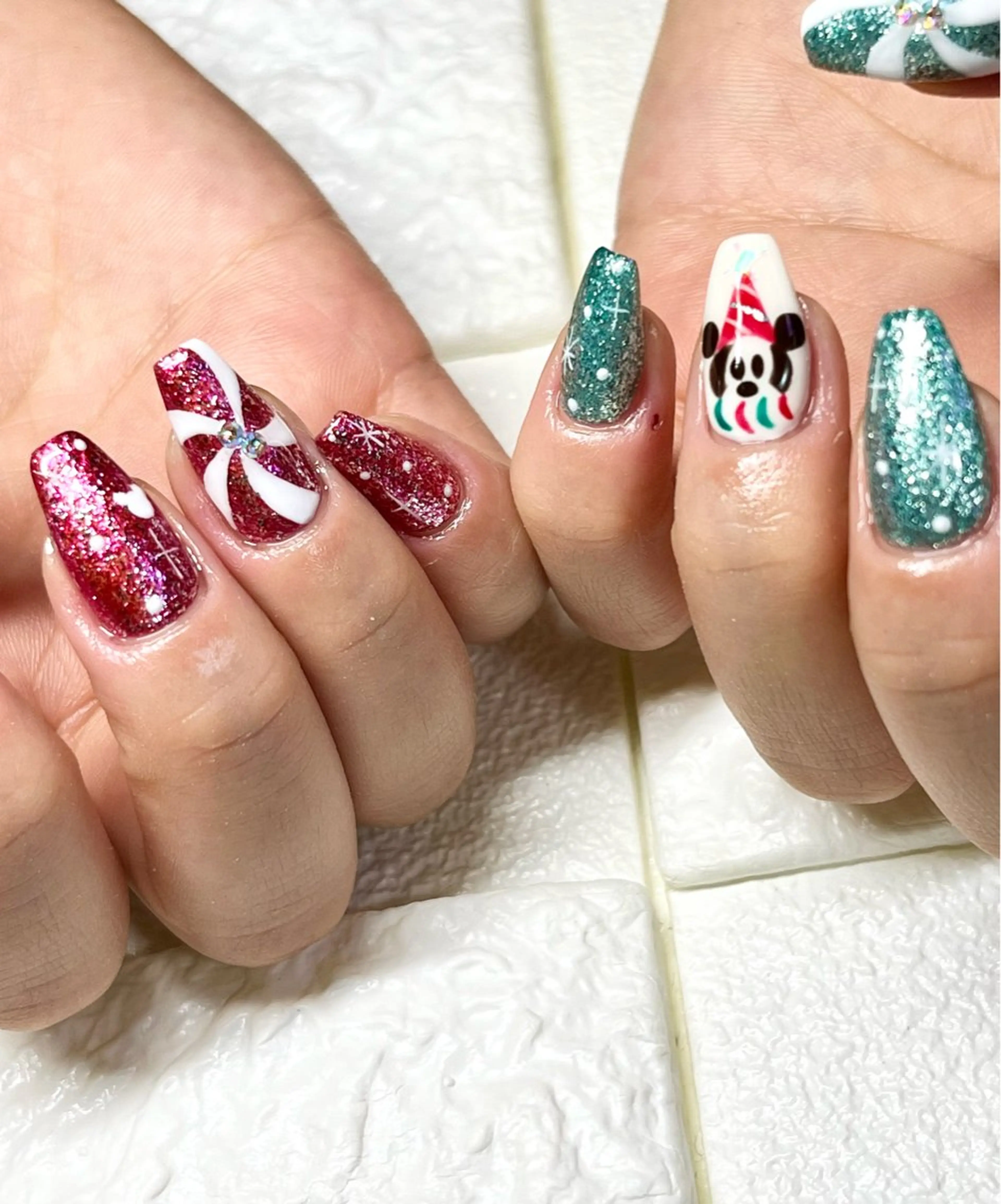 ネイル 冬ネイル クリスマス ハンドネイル まり りぃ〜んのネイルデザイン