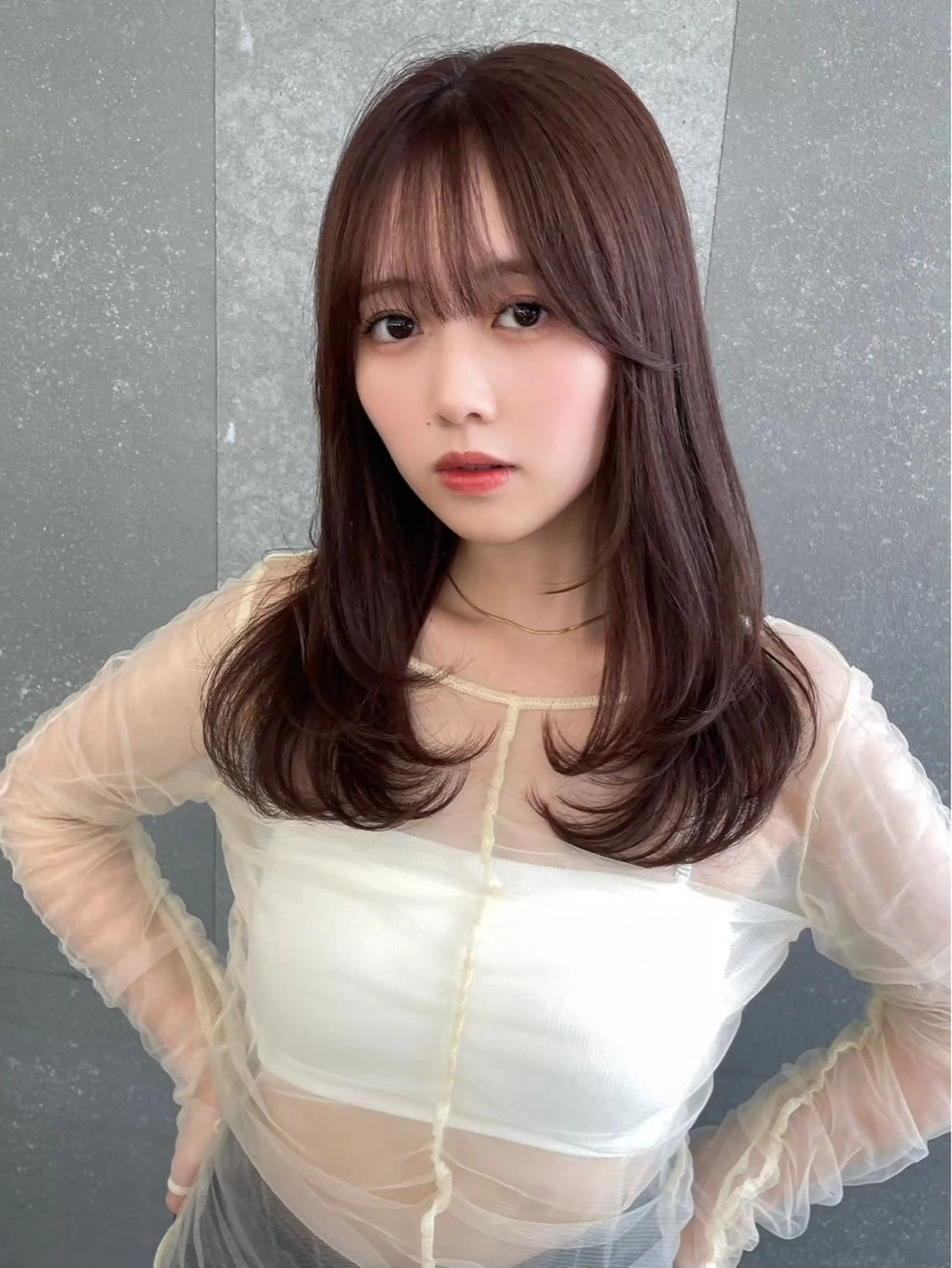 セミロング 韓国風ヘア レイヤーカット ✨レイヤー/韓国 /✨ヘア山下　遥のヘアスタイル