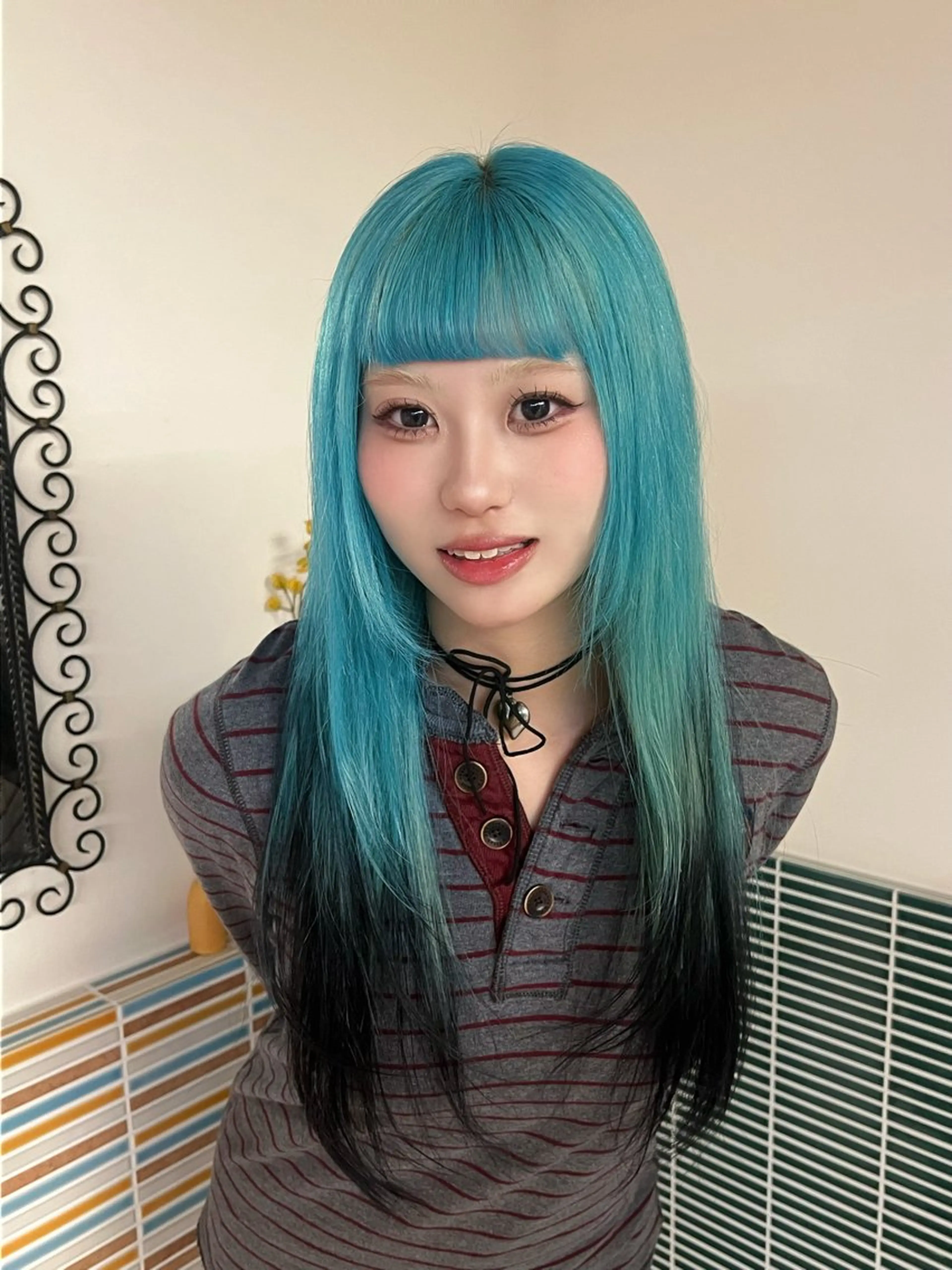 ロング カラー ヘアアレンジ ヘアカラー ハイトーンカラー /梅田/みほのヘアスタイル