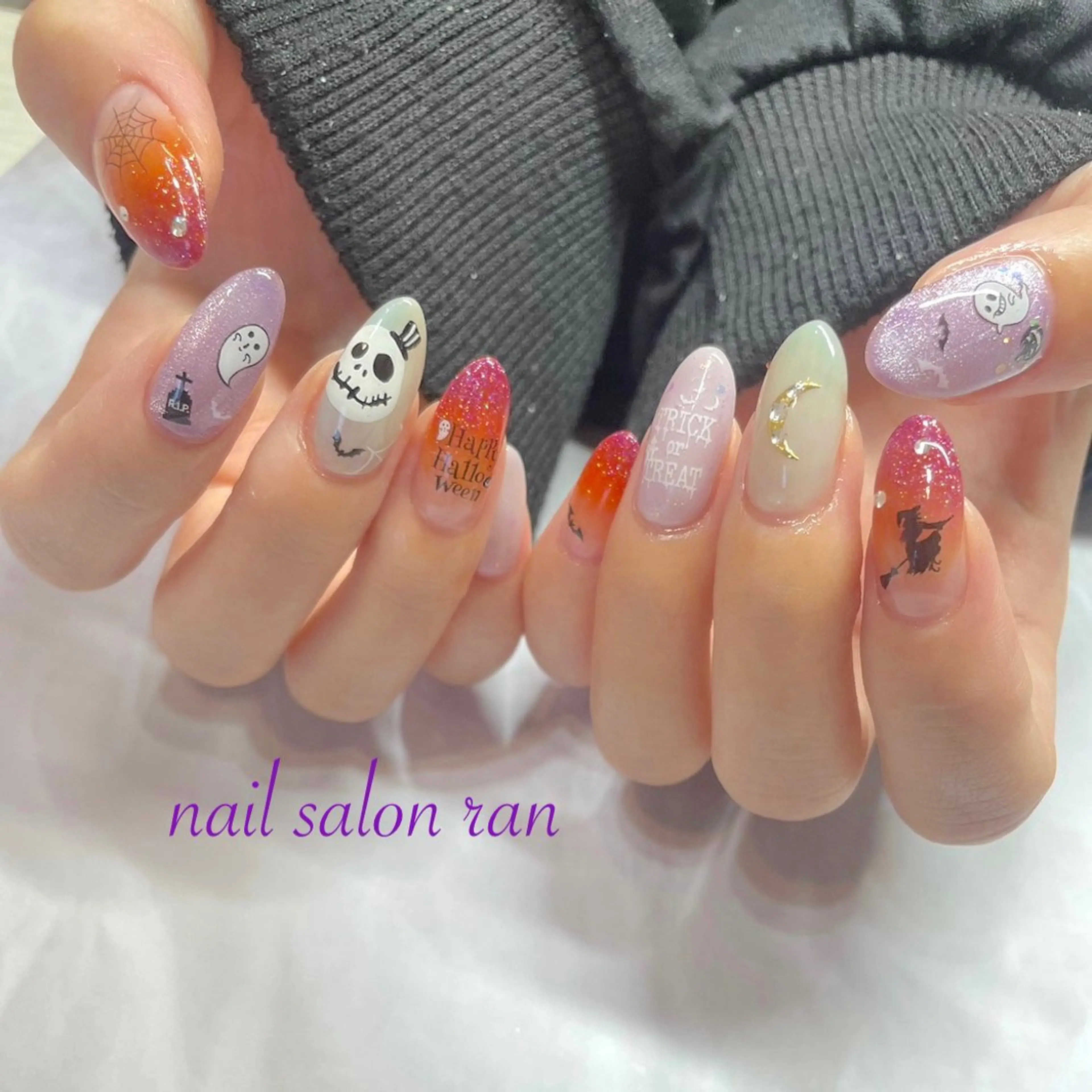 ネイル ハロウィン ハンドネイル ハンドケア nailsalon ranのネイルデザイン