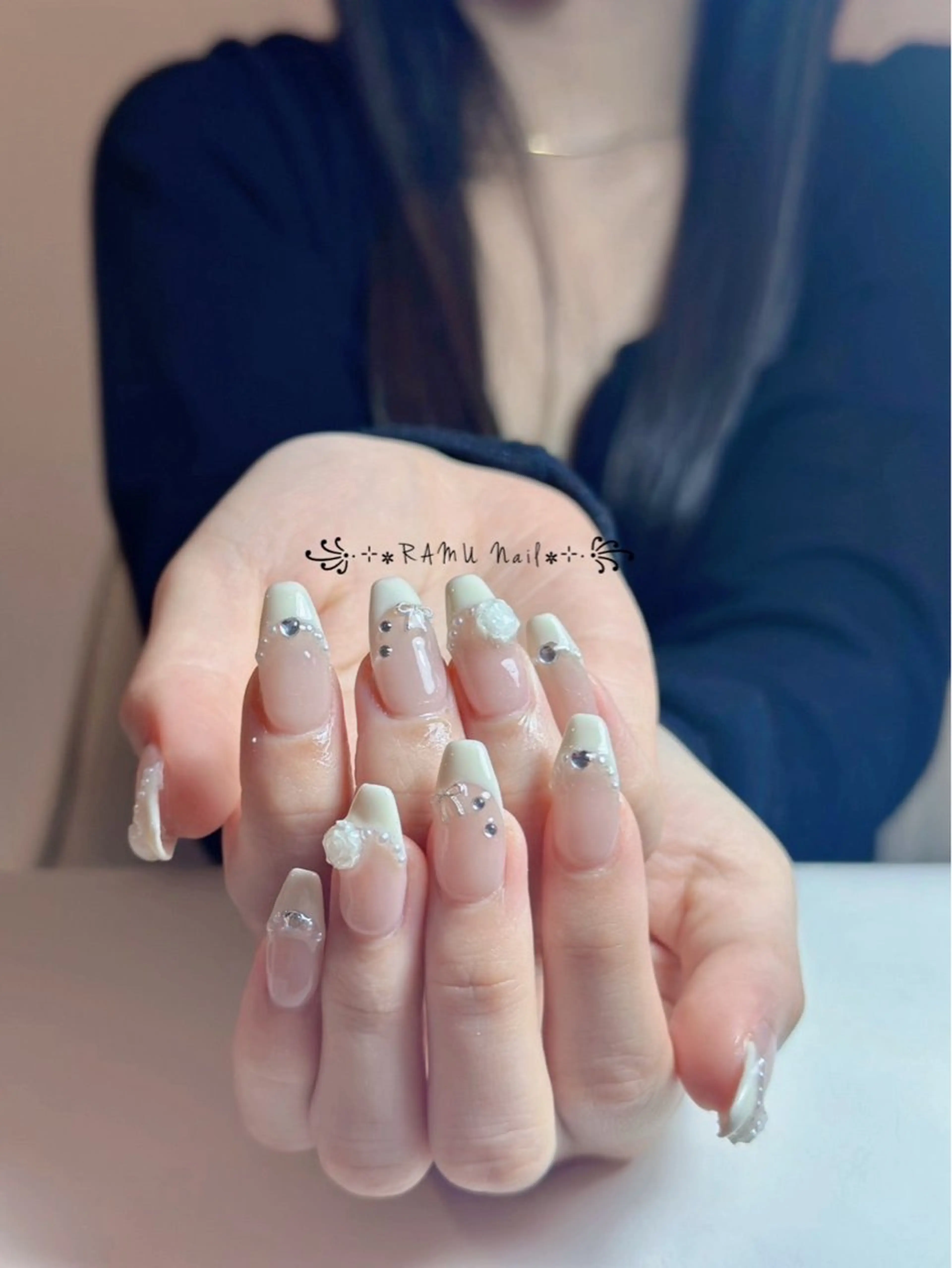 ネイル チークネイル キラキラネイル マグネットネイル シンプルネイル ネイルチップ RAMU_Nail 池袋店のネイルデザイン
