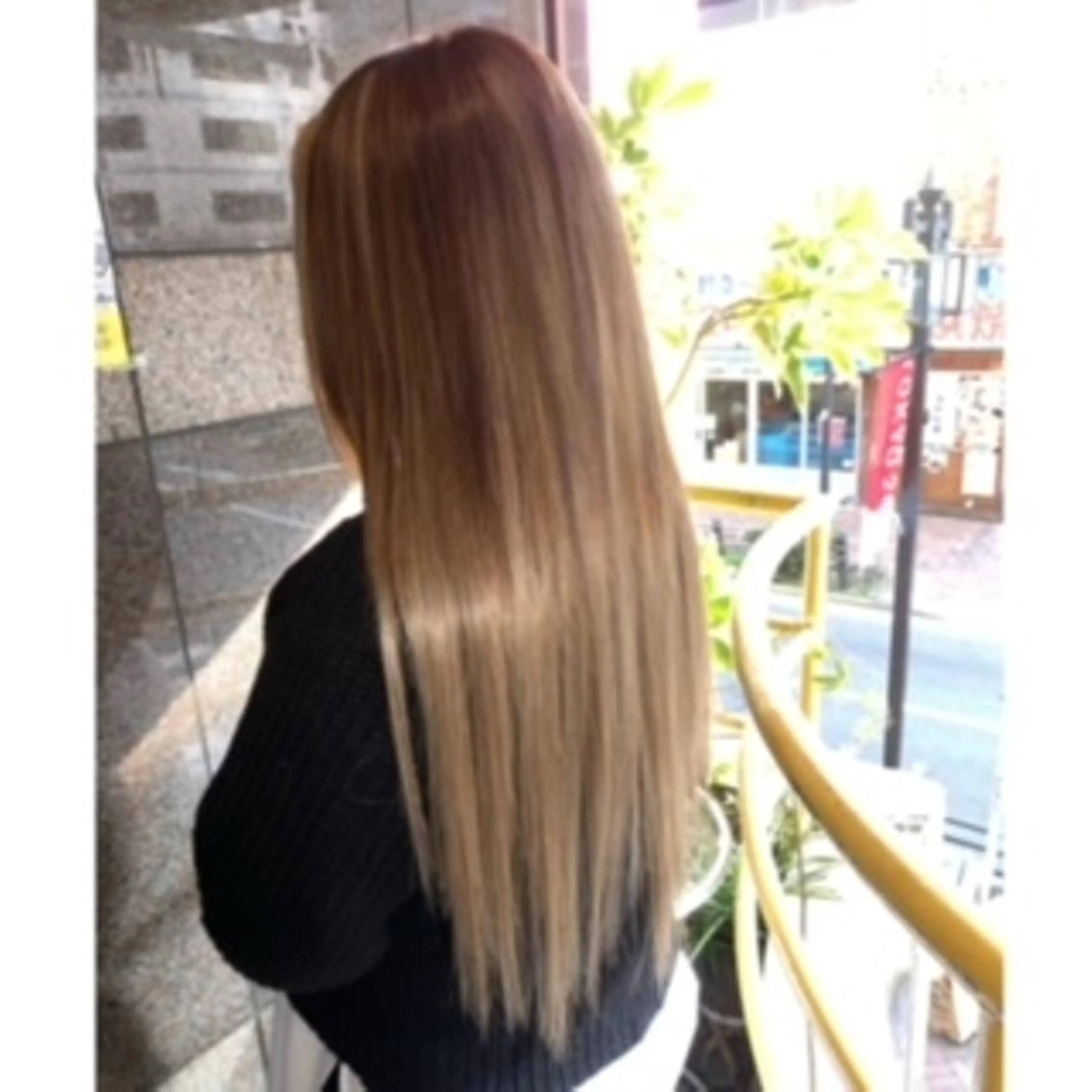 ロング カラー シールエクステ アッシュ ベージュカラー エクステ 韓国カラー/エクステ carryのヘアスタイル