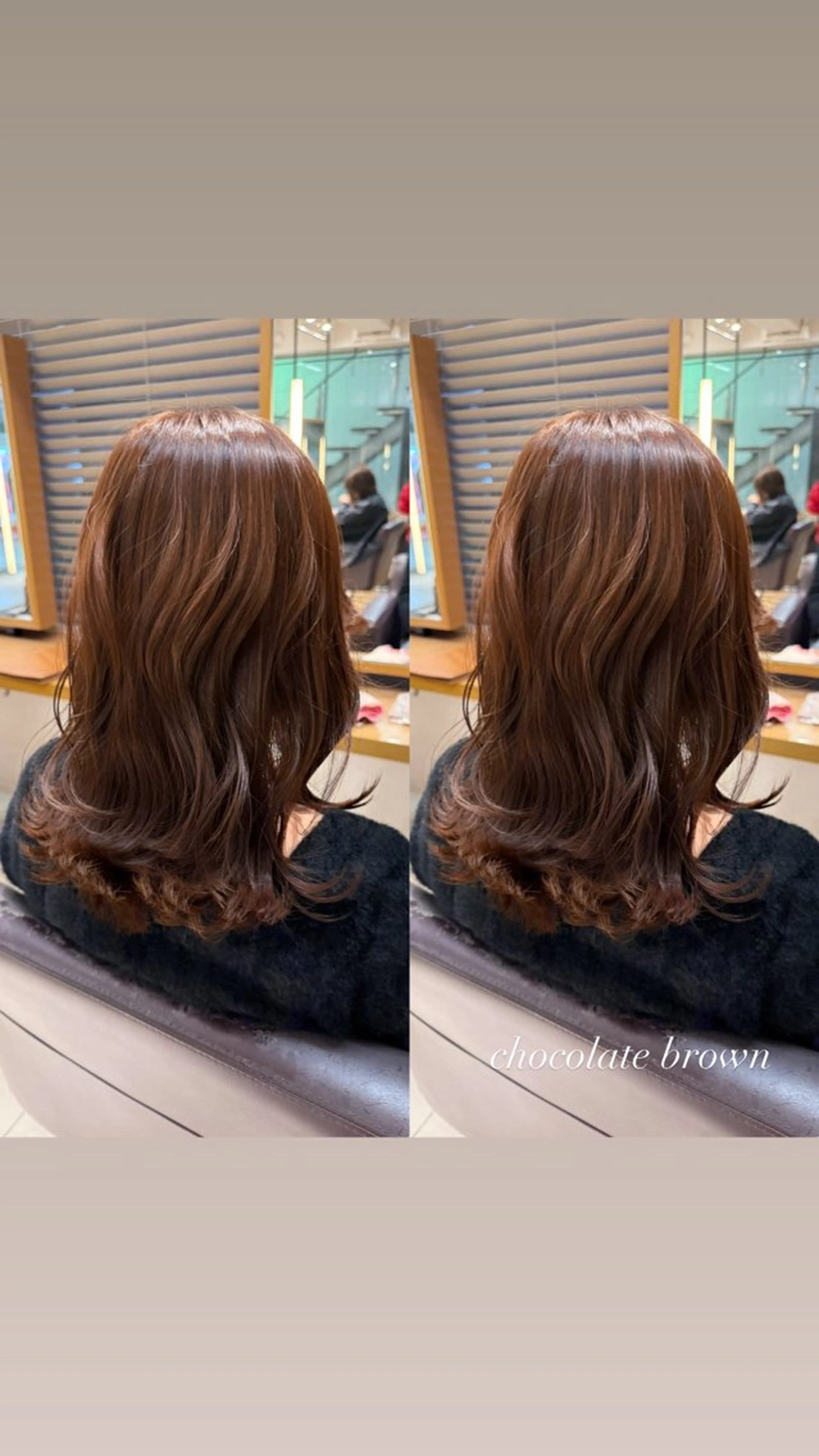 セミロング カラー ブラウンカラー チョコレートブラウン ヘアカラー トリートメント 暖色カラー/ ストレート/くるみのヘアスタイル