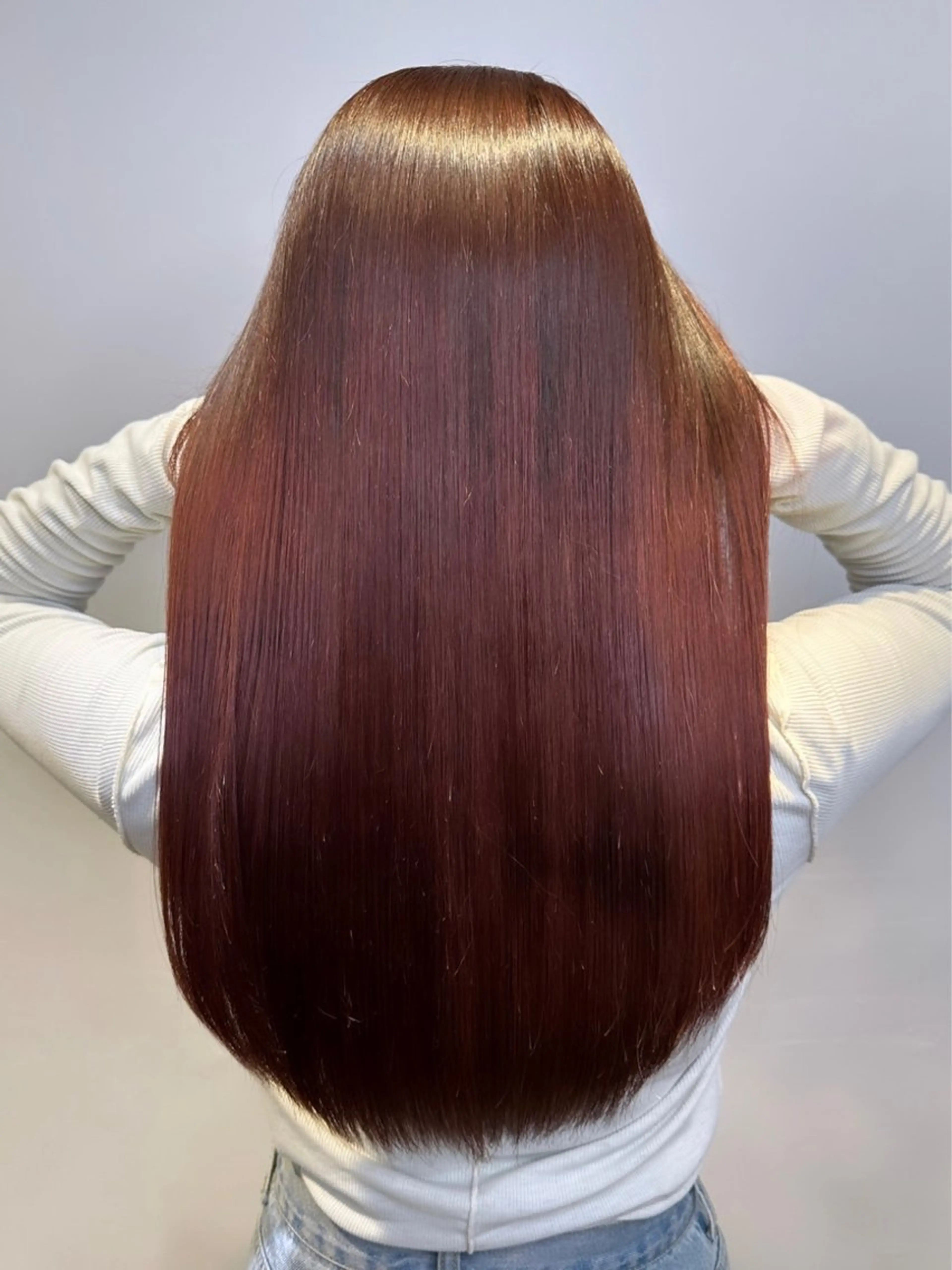 セミロング カラー ヘアアレンジ 髪質改善 酸性ストレート カット ヘアカラー 縮毛矯正 トリートメント 髪質改善/レイヤー 縮毛矯正/ケラチン耀のヘアスタイル