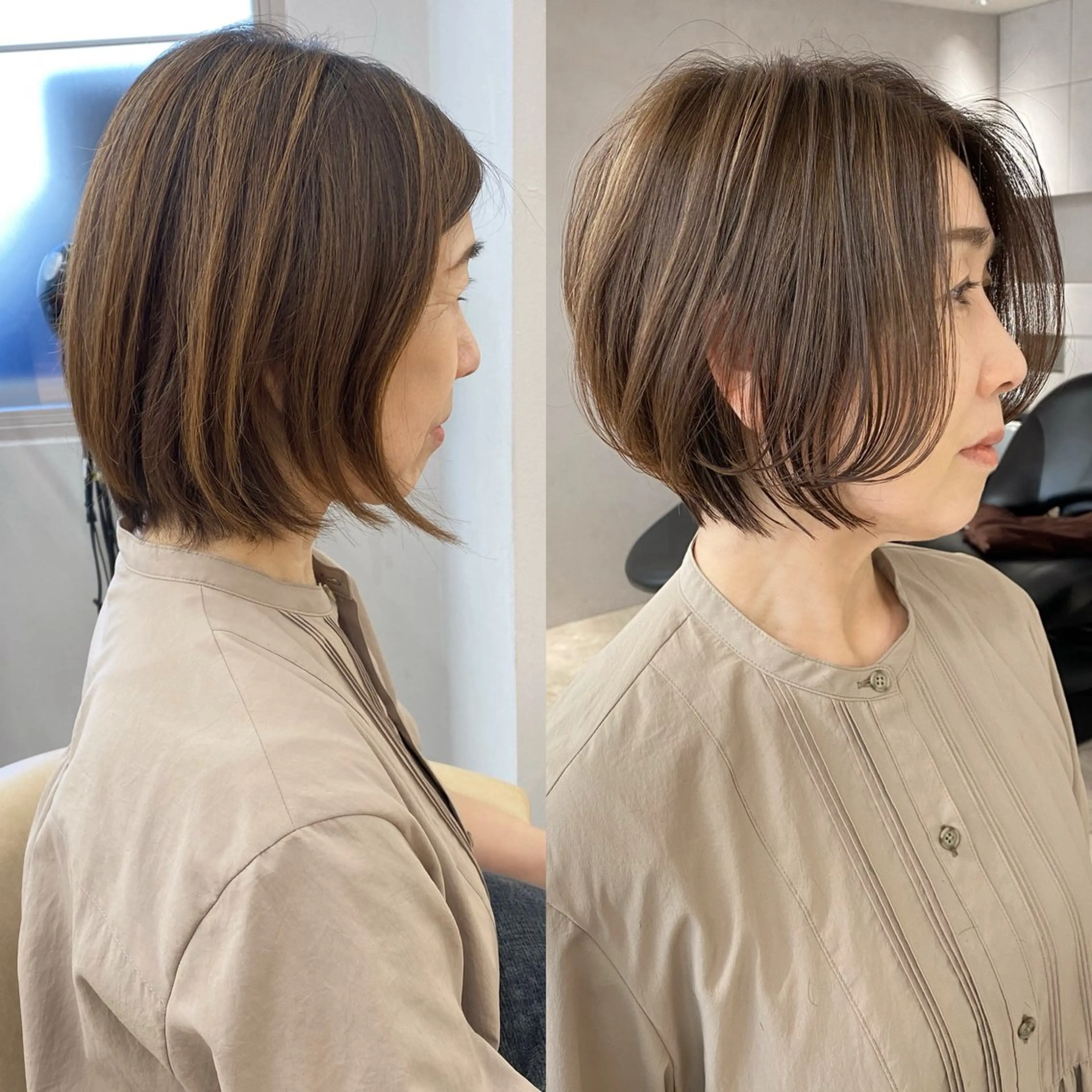 ✨️脱、白髪染め✨️ダメージカット💖【ケアブリーチ使用】白髪ぼかしハイライト+小顔カット+髪質改善超音波TRの写真