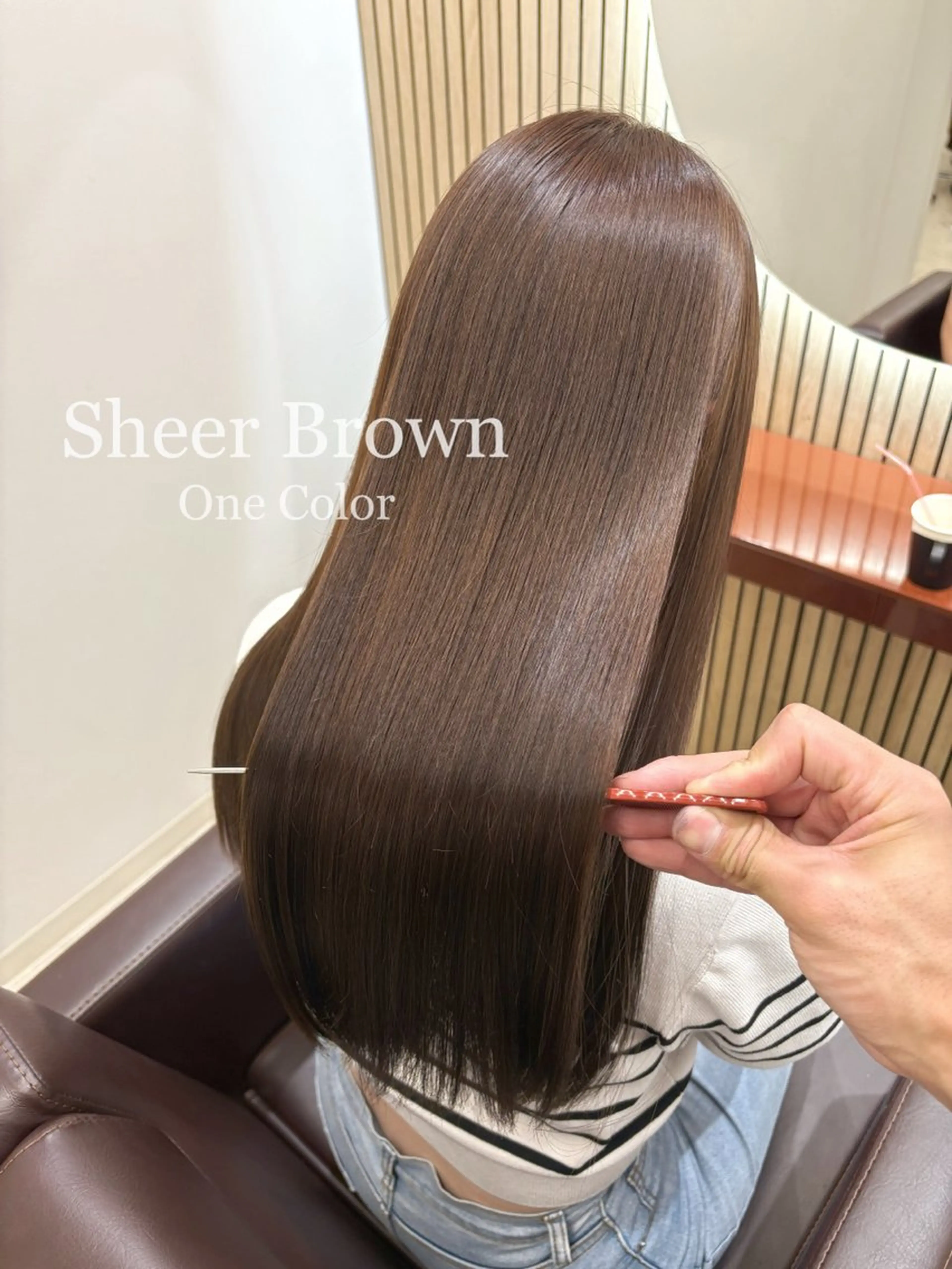 セミロング カラー ヘアアレンジ 透明感カラー くびれヘア 顔まわりレイヤー 顔周りカット 韓国風ヘア カット ヘアカラー トリートメント 二ヶ月綺麗が続くレ イヤー/星野六三四のヘアスタイル