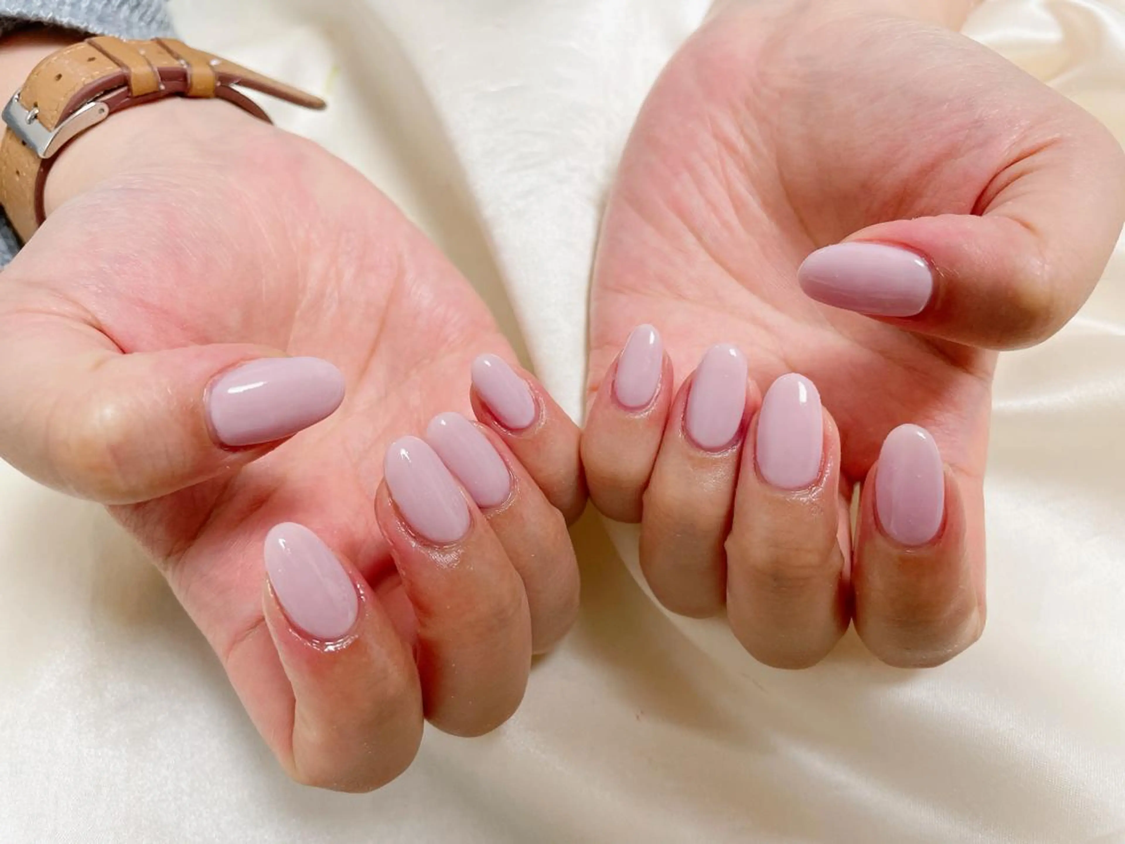 ネイル ワンカラーネイル ピンク パープル mogunail &blowのネイルデザイン